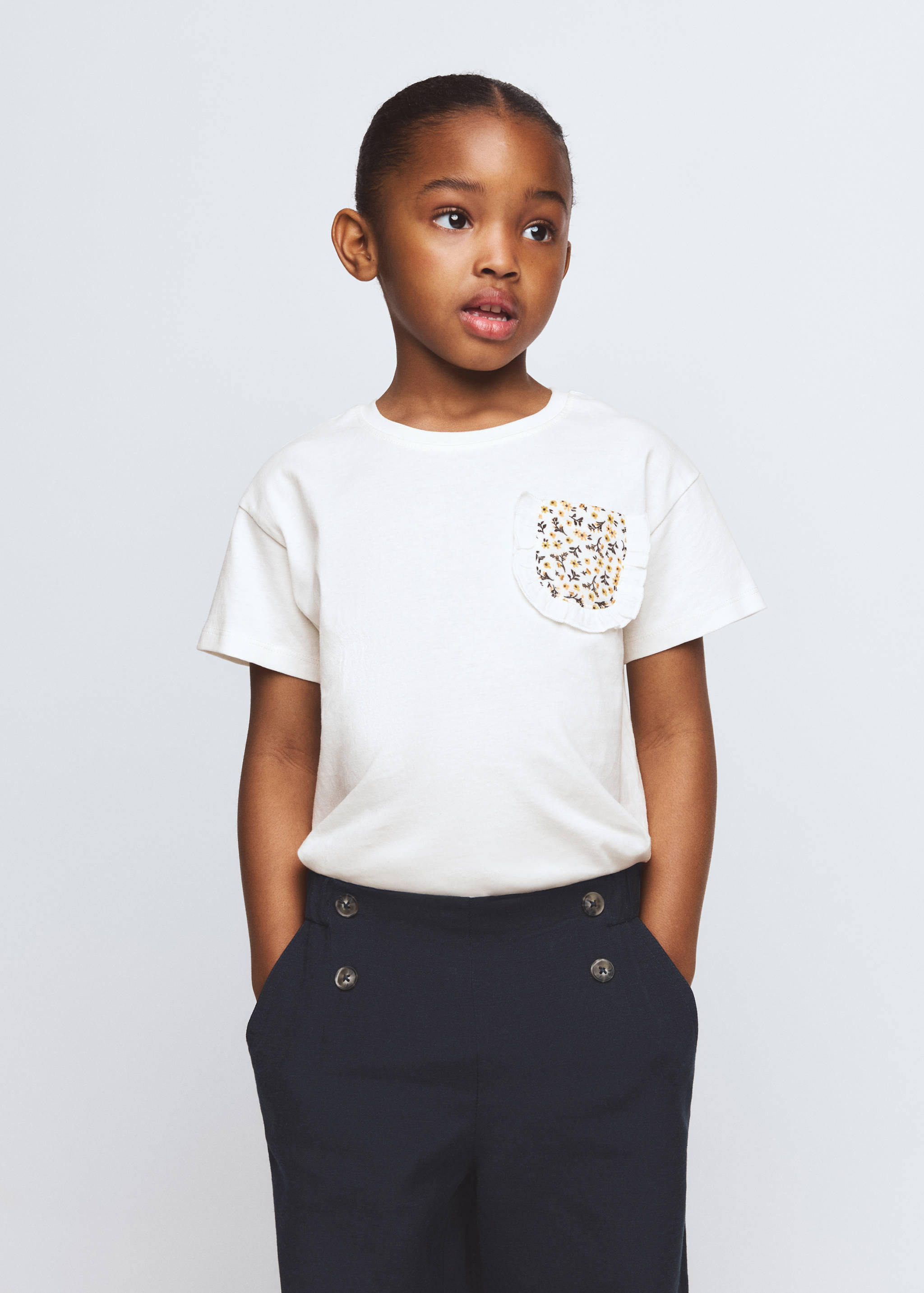 Pantalon lyocell lin à double boutonnage - Plan moyen