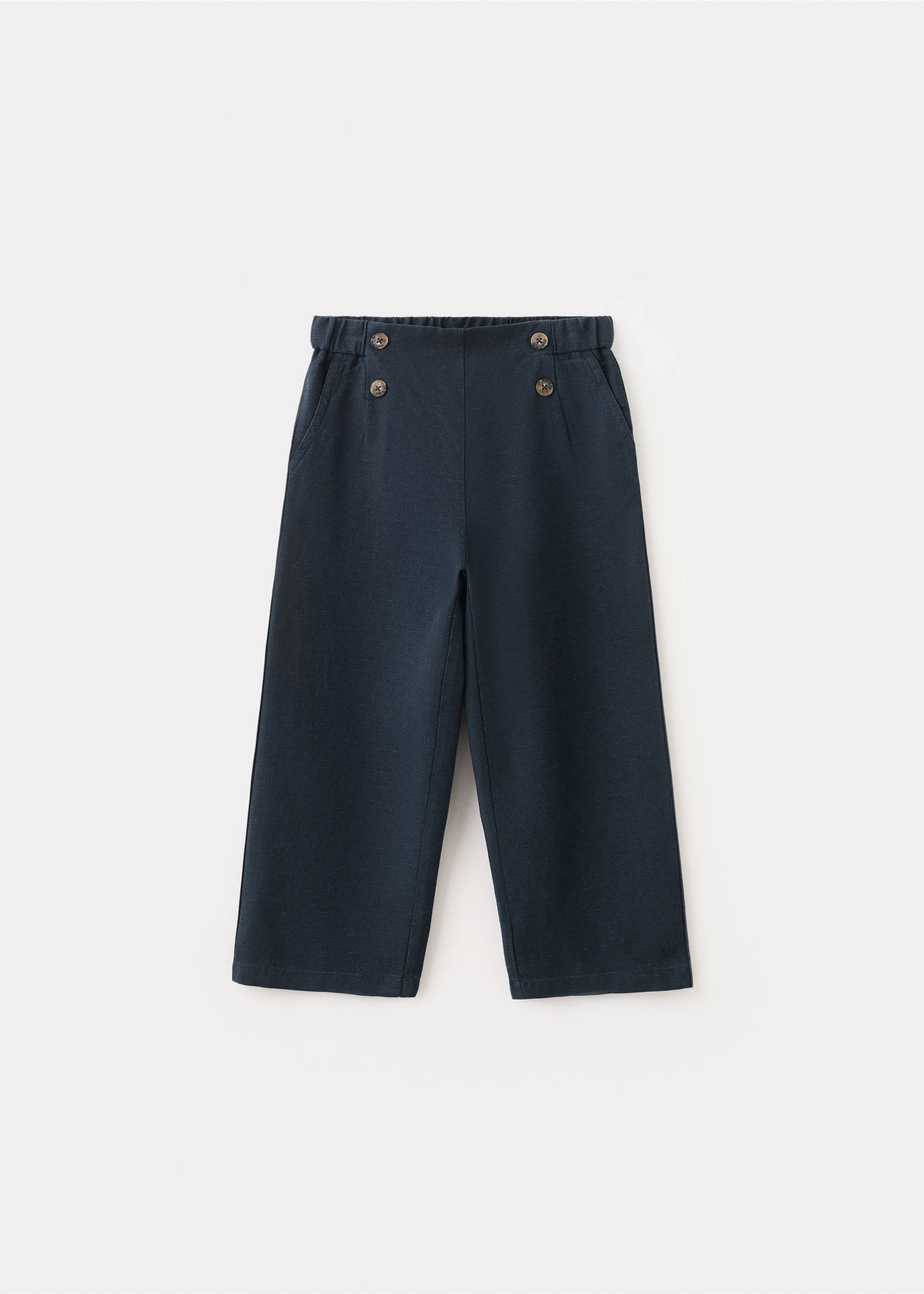 Pantalón lyocell lino doble botonadura - Artículo sin modelo, Azul marino. Ref: 27076341-00.