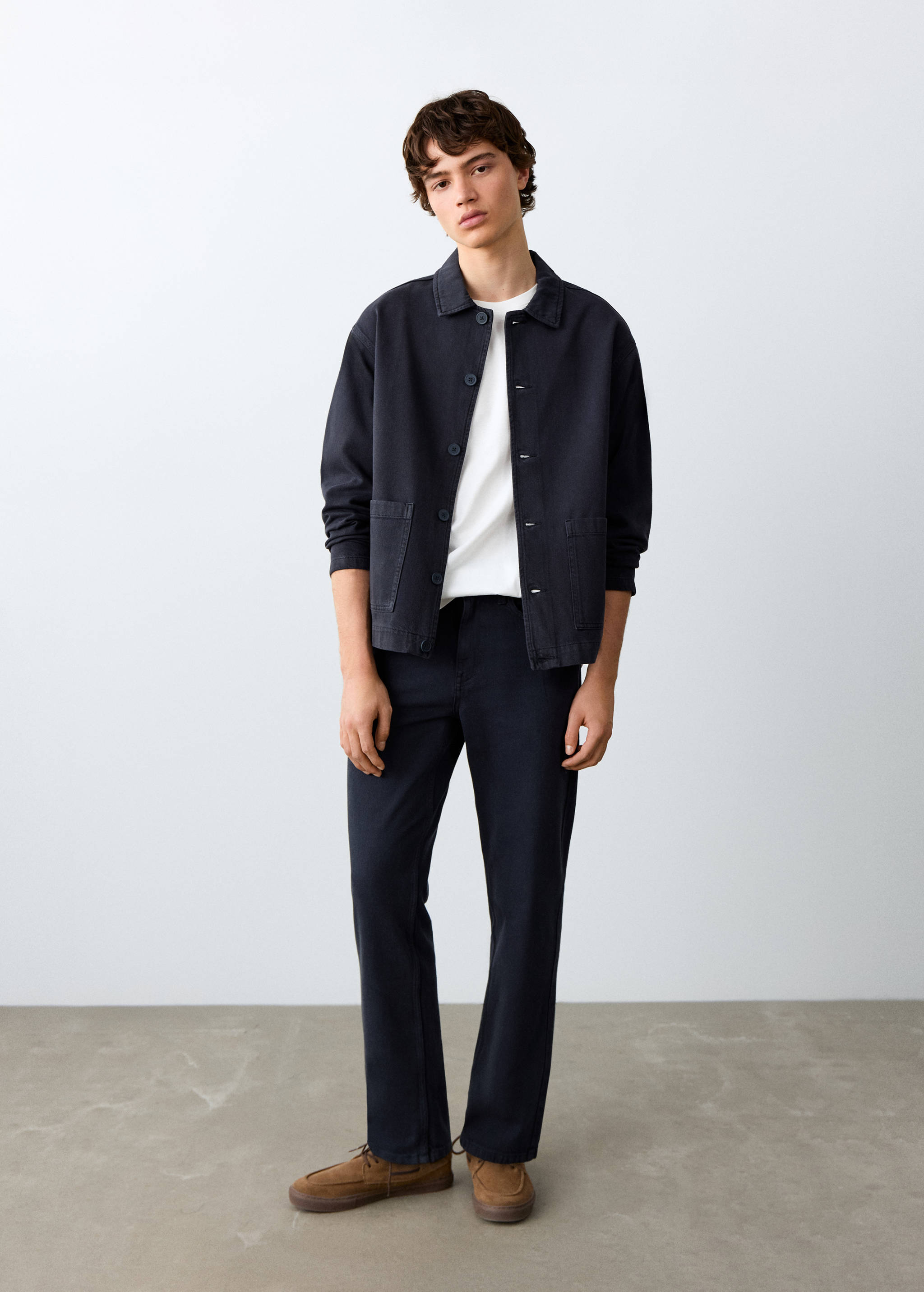 Pocketed cotton overshirt - General plane