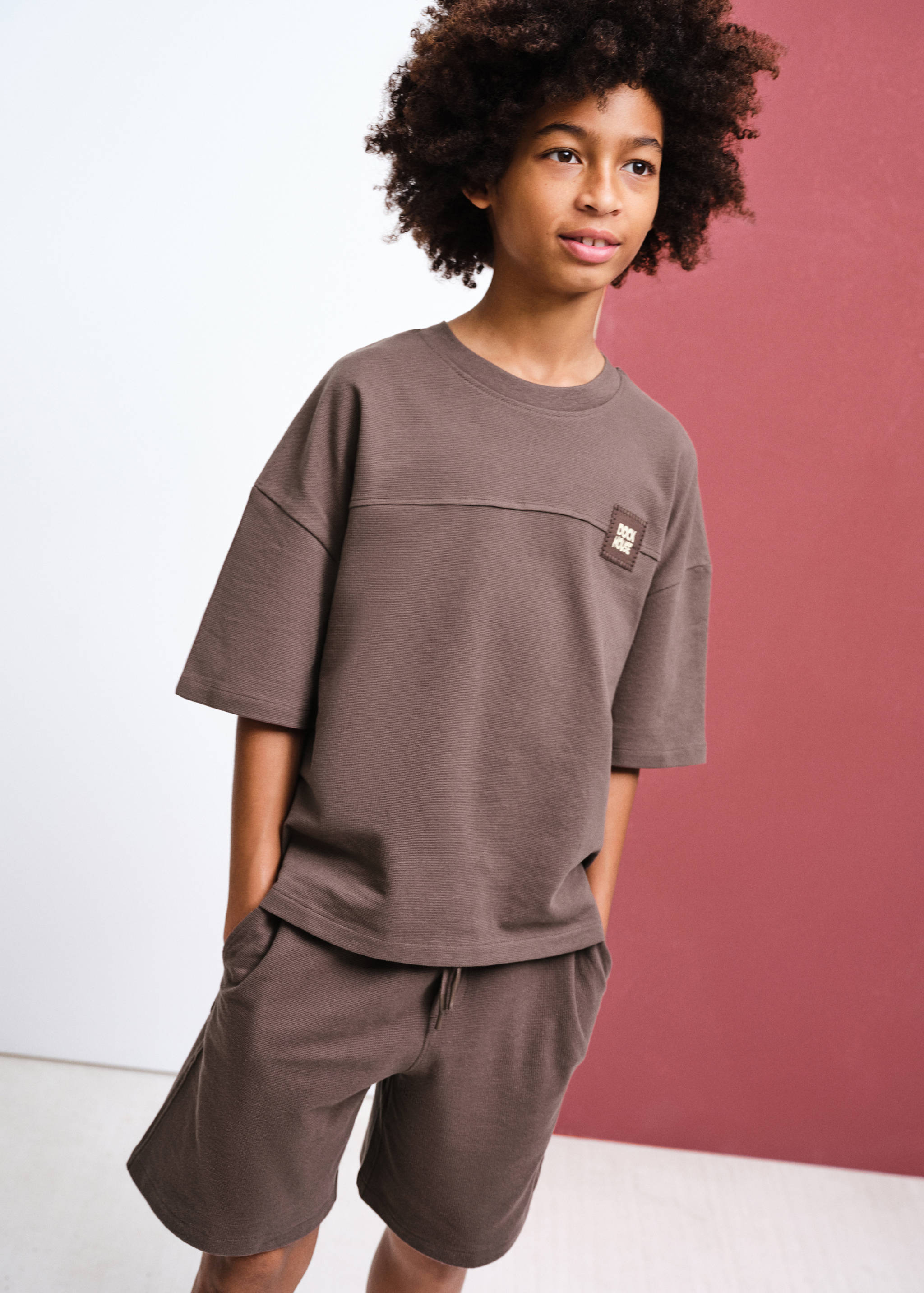 Cotton shorts with drawstring - Medium plane