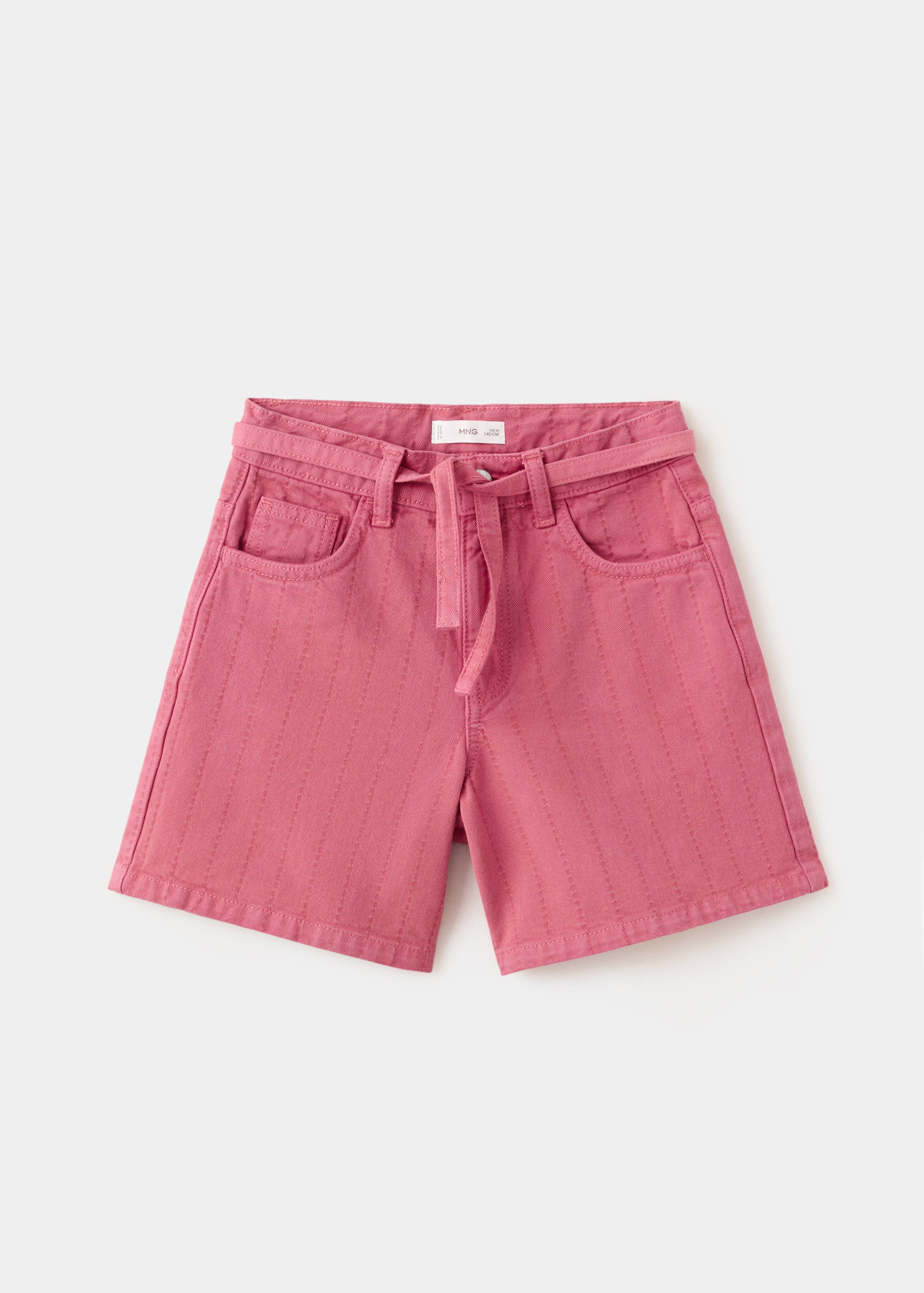 Denim bermuda shorts with belt - Article without model