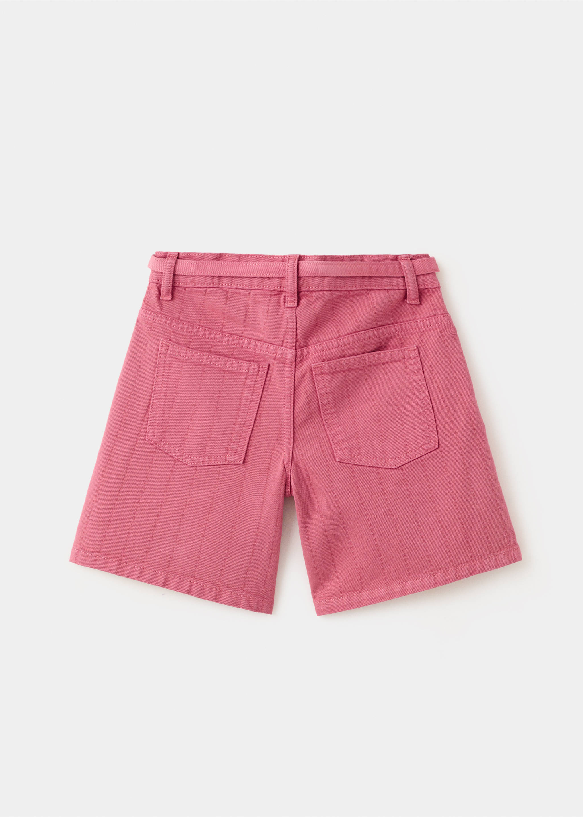 Denim bermuda shorts with belt - Reverse of the article, Strawberry. Ref: 27076345-00.