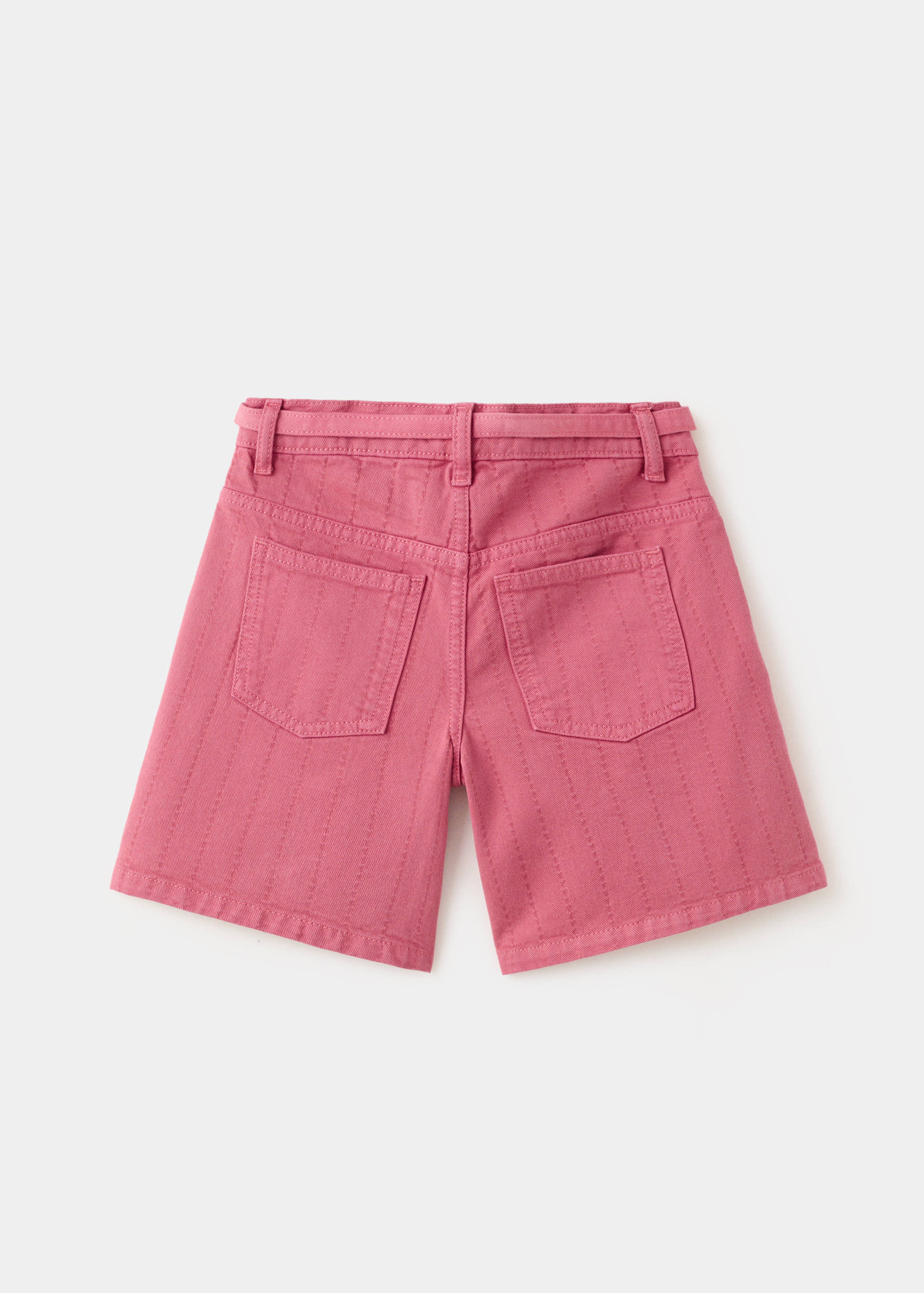 Denim bermuda shorts with belt - Reverse of the article
