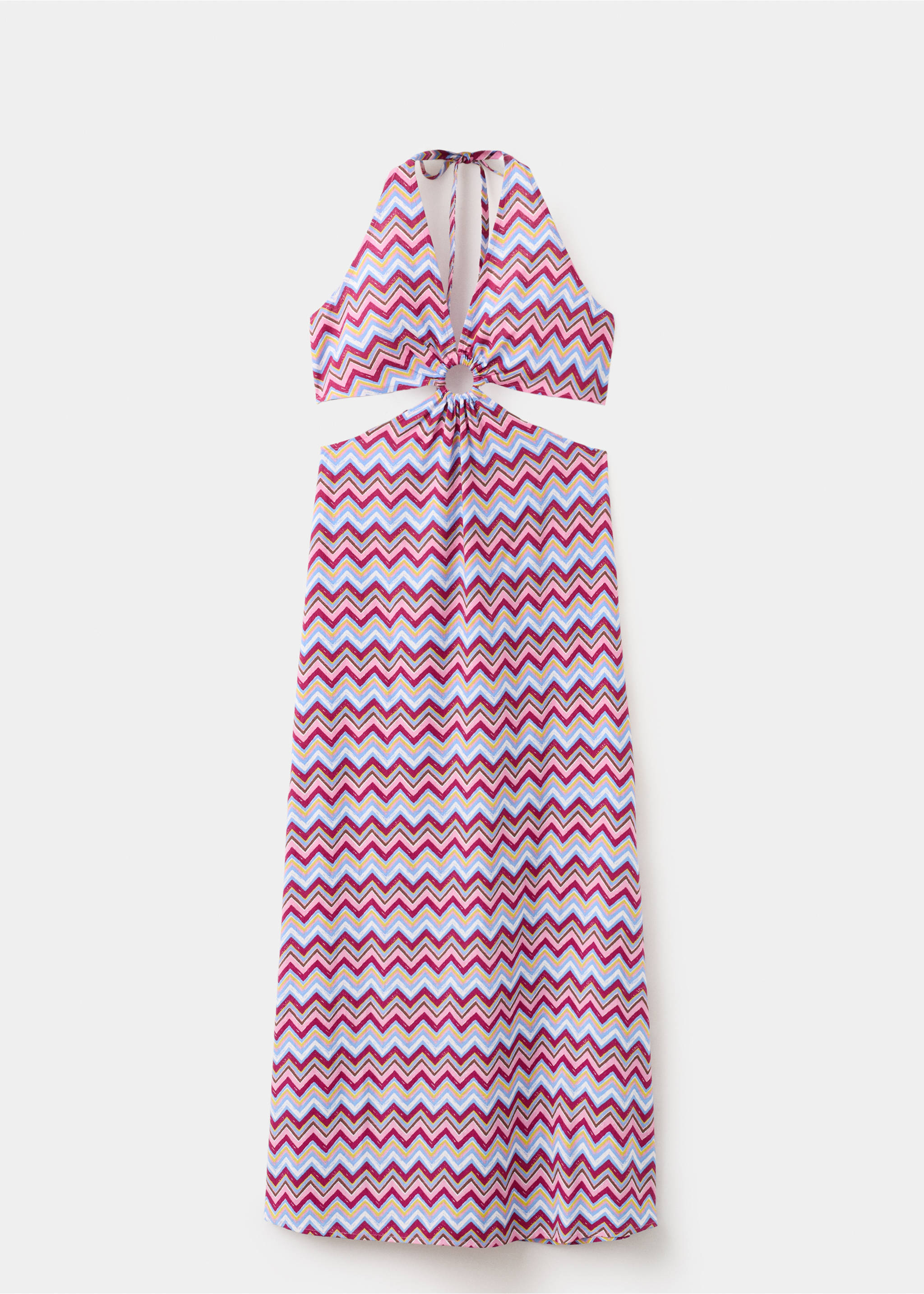 Printed dress with cut-out - Article without model, Sky Blue. Ref: 27076346-00.