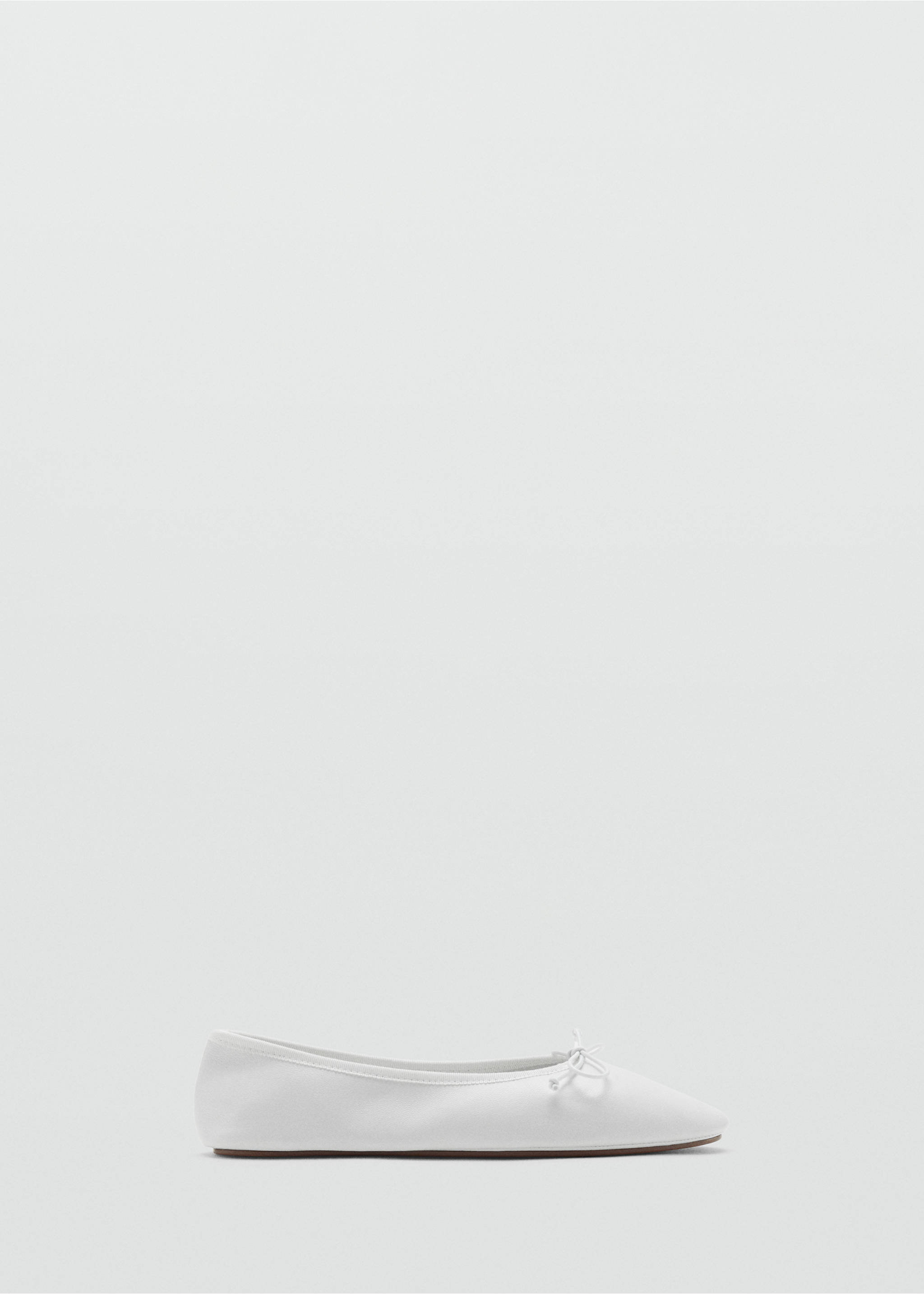 Leather ballet flats with bow - Article without model, White. Ref: 27076347-00.