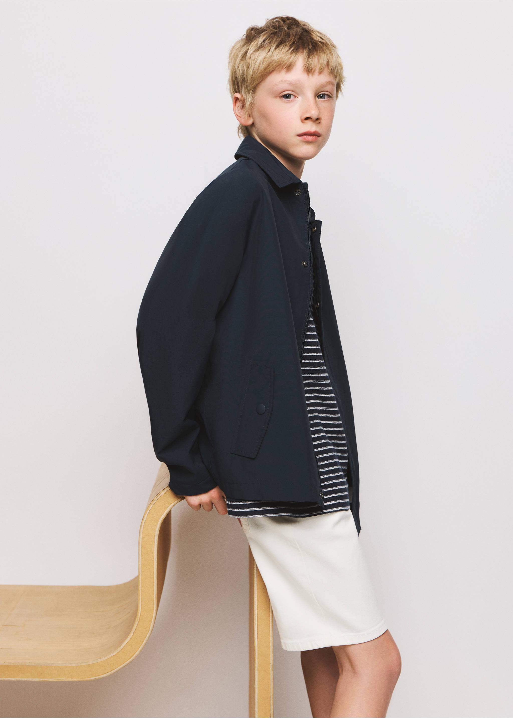 Bermudas vaqueras rectas - Plano medio, Blanco. Ref: 27076348-00.