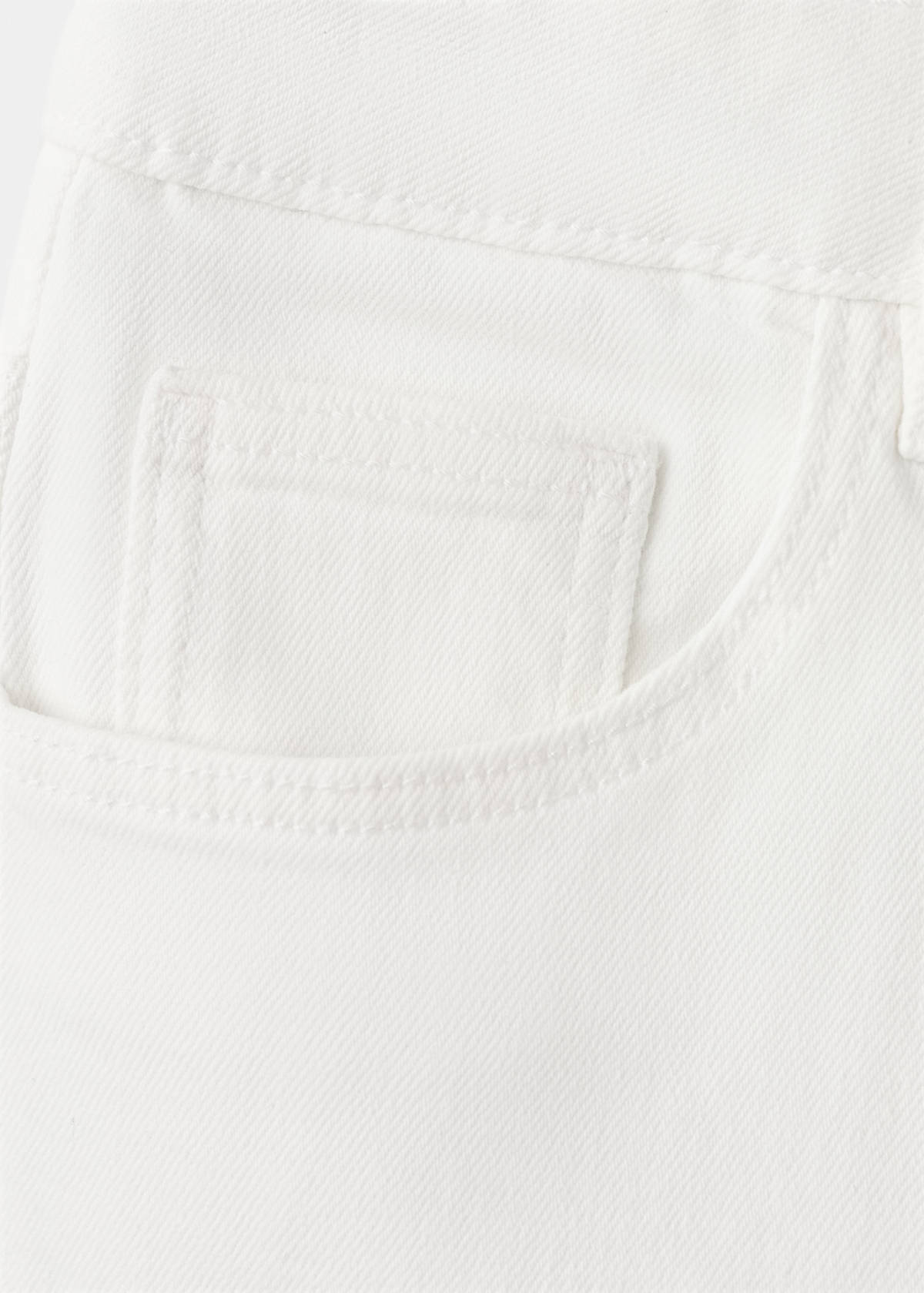 Straight-fit denim bermuda shorts — White