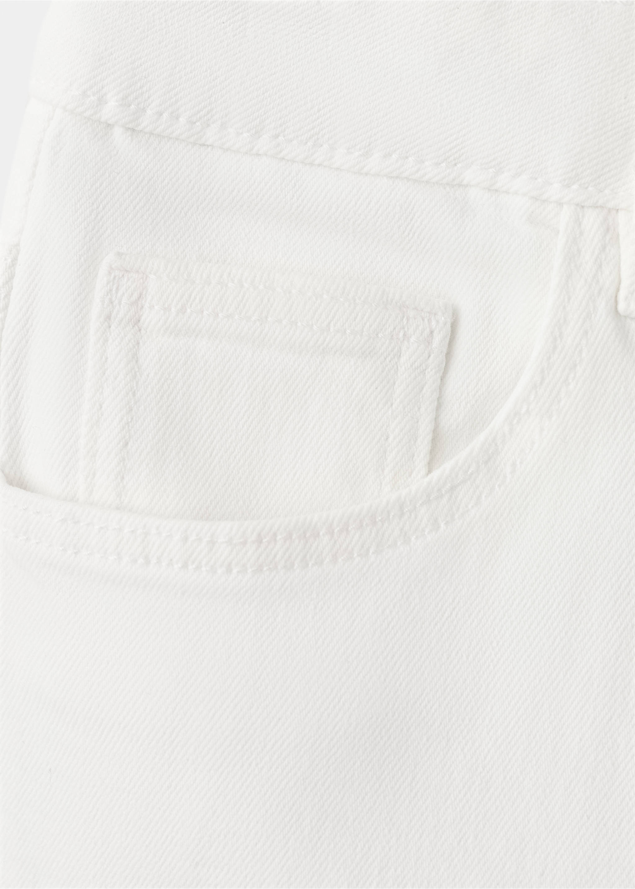 Straight-fit denim bermuda shorts - Details of the article 8, White. Ref: 27076348-00.