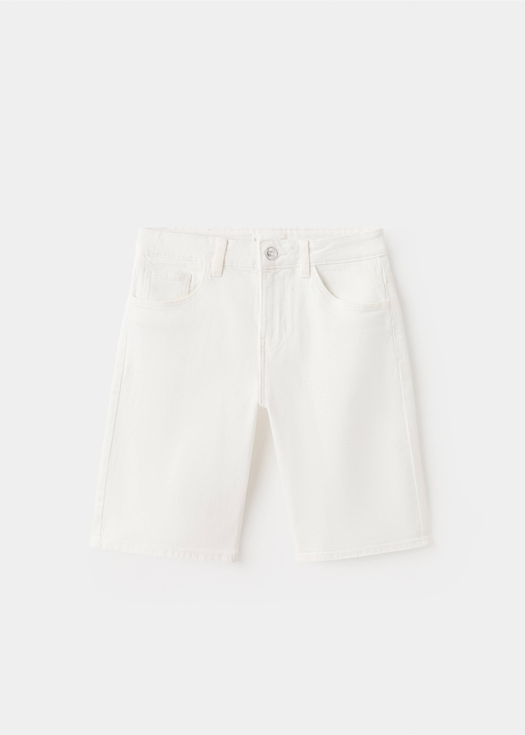 Straight-fit denim bermuda shorts - Article without model, White. Ref: 27076348-00.