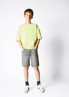 Straight-fit denim bermuda shorts — Denim Grey 2