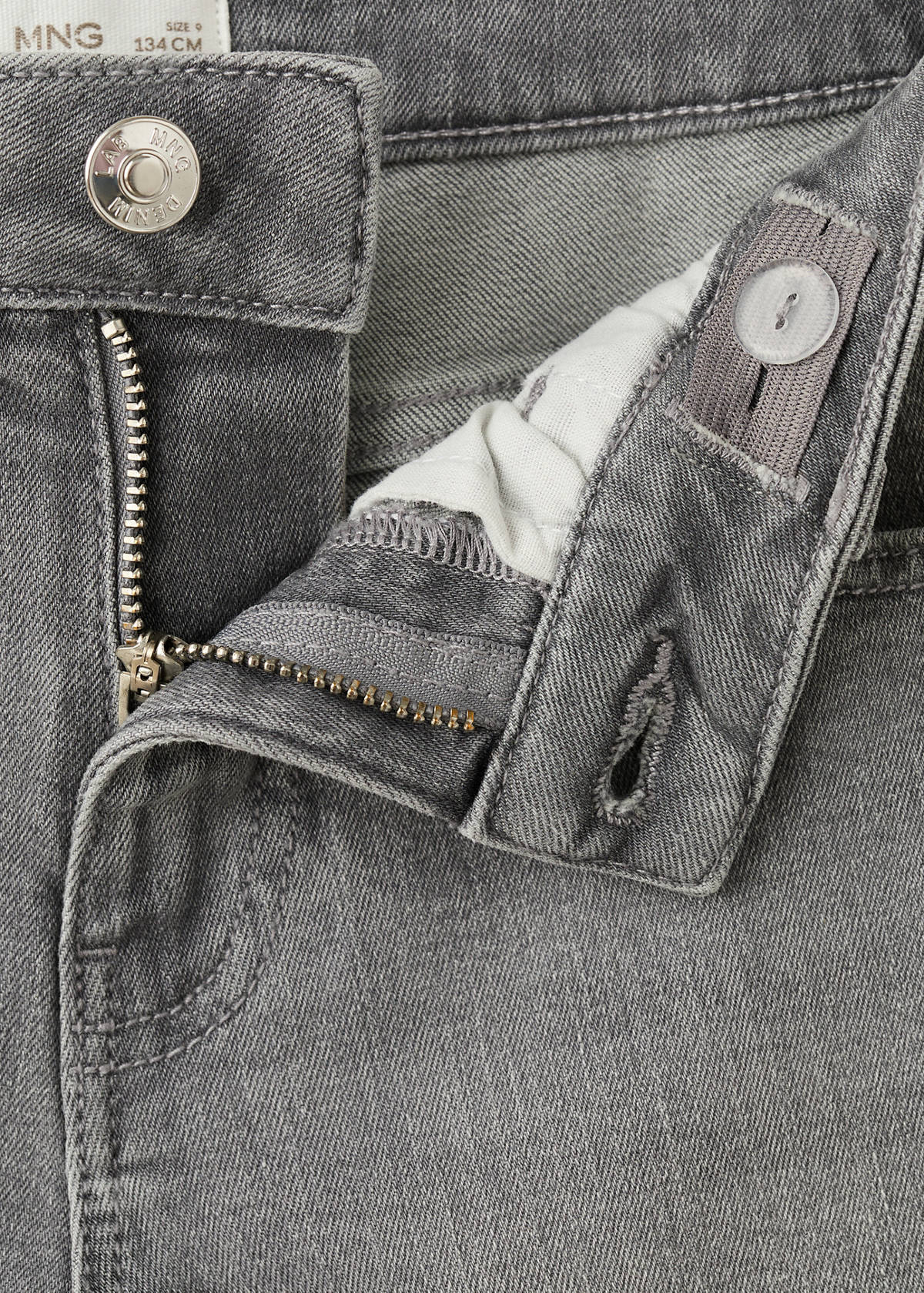 Straight-fit denim bermuda shorts — Denim Grey