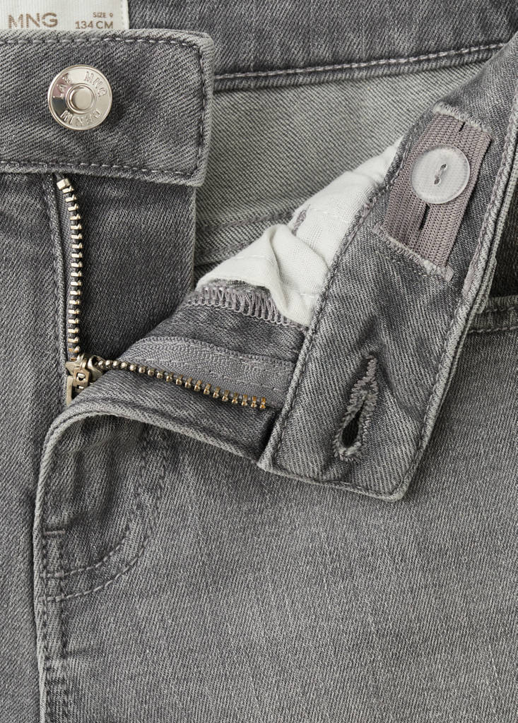 Straight-fit denim bermuda shorts — Denim Grey