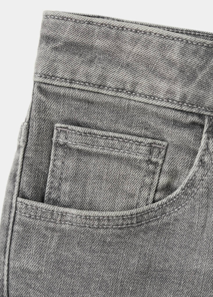 Straight-fit denim bermuda shorts — Denim Grey