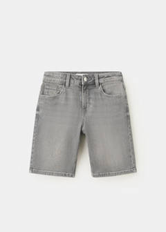 Straight-fit denim bermuda shorts — Denim Grey 3