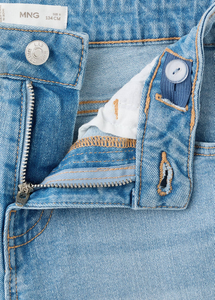 Straight-fit denim bermuda shorts — Medium Blue