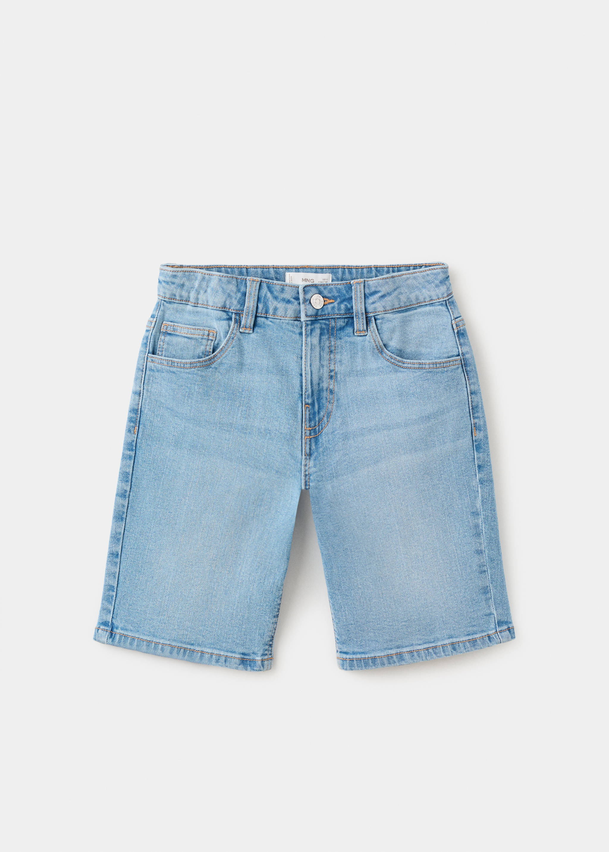Straight-fit denim bermuda shorts - Article without model