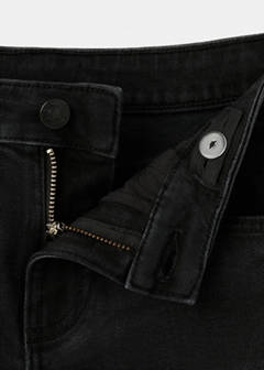 Straight-fit denim bermuda shorts — Black denim 2