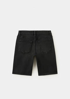 Straight-fit denim bermuda shorts — Black denim 5