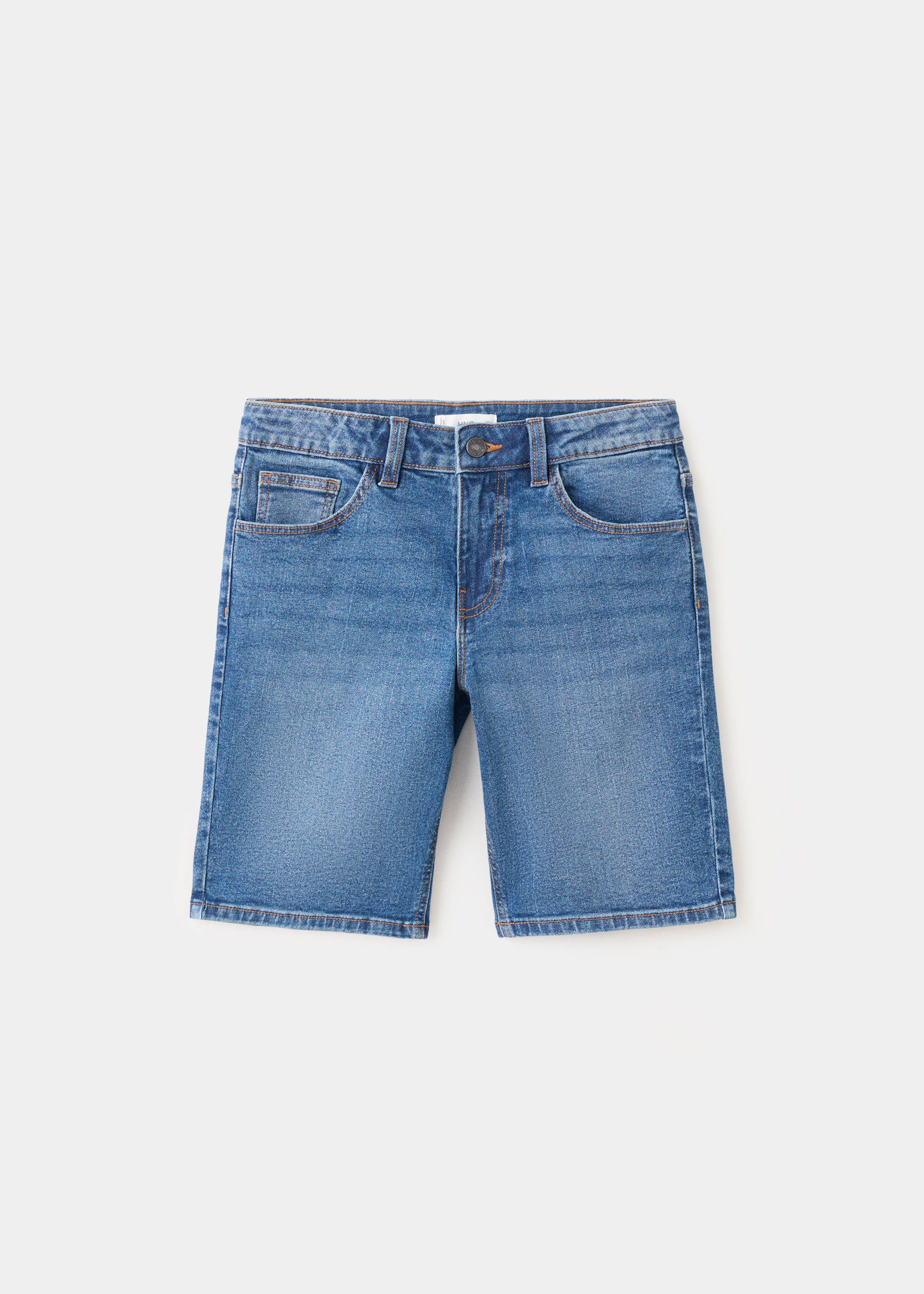 Straight-fit denim bermuda shorts - Article without model