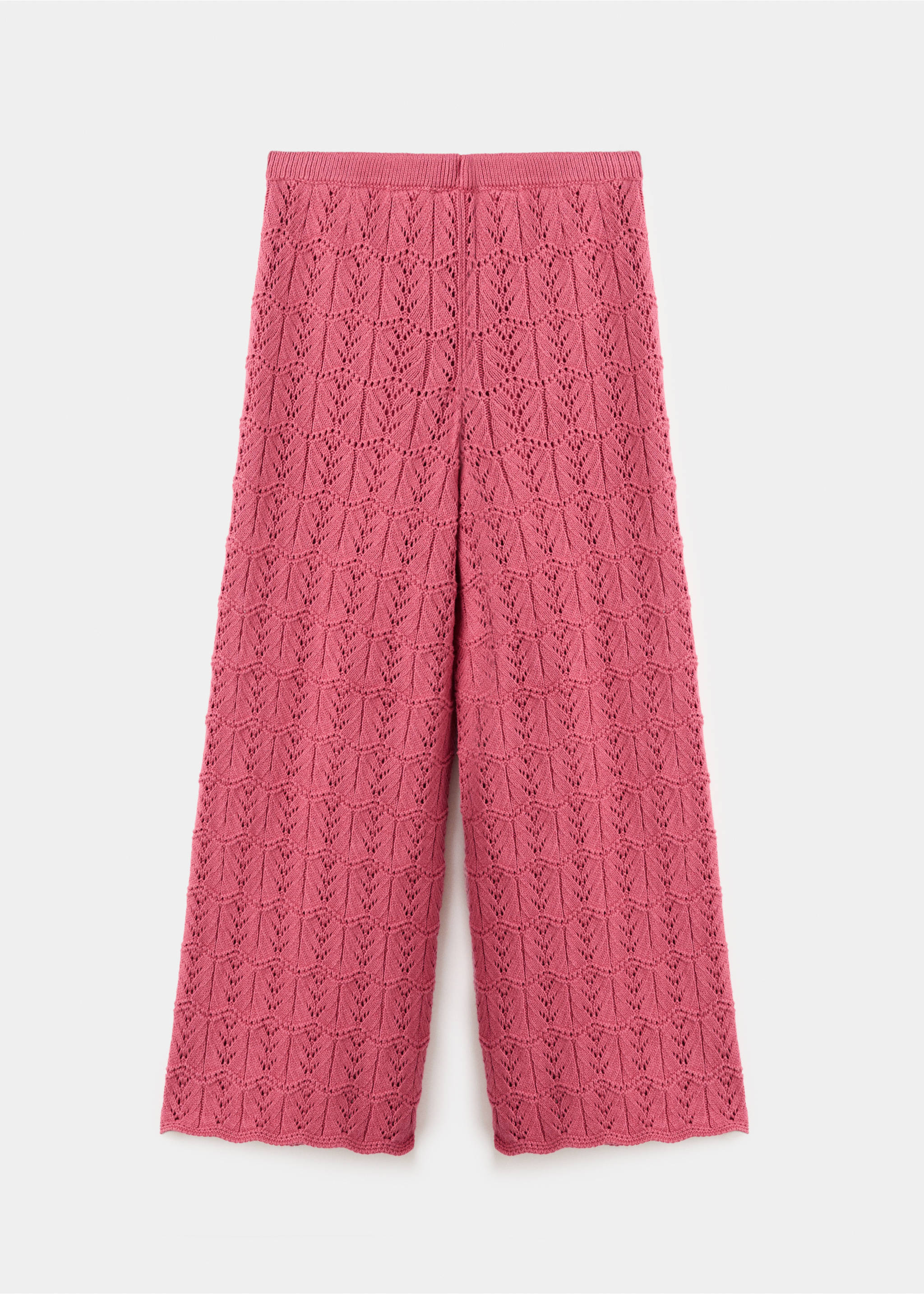 Straight crochet trousers - Reverse of the article, Strawberry. Ref: 27076350-00.