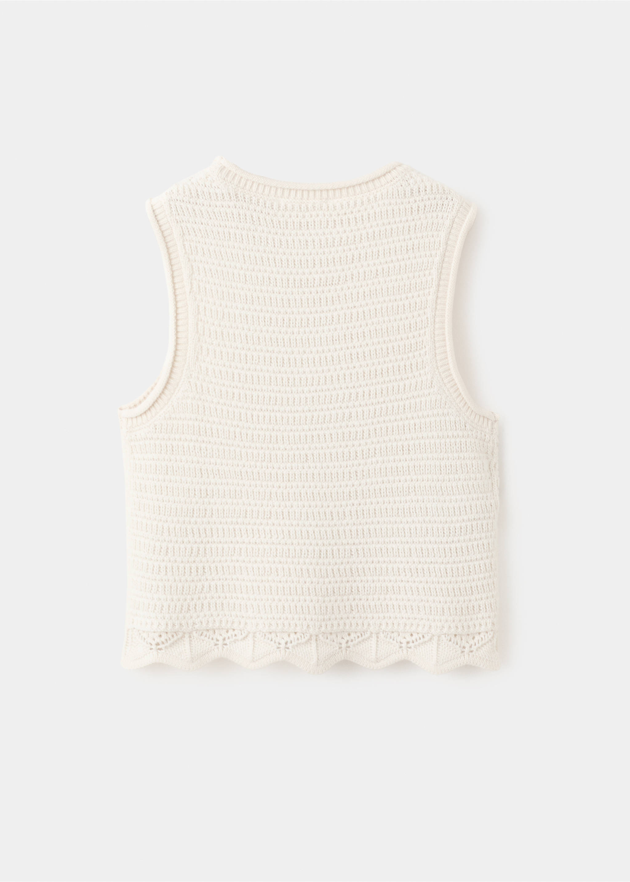 Embroidered knitted top - Reverse of the article, Ecru. Ref: 27076351-00.