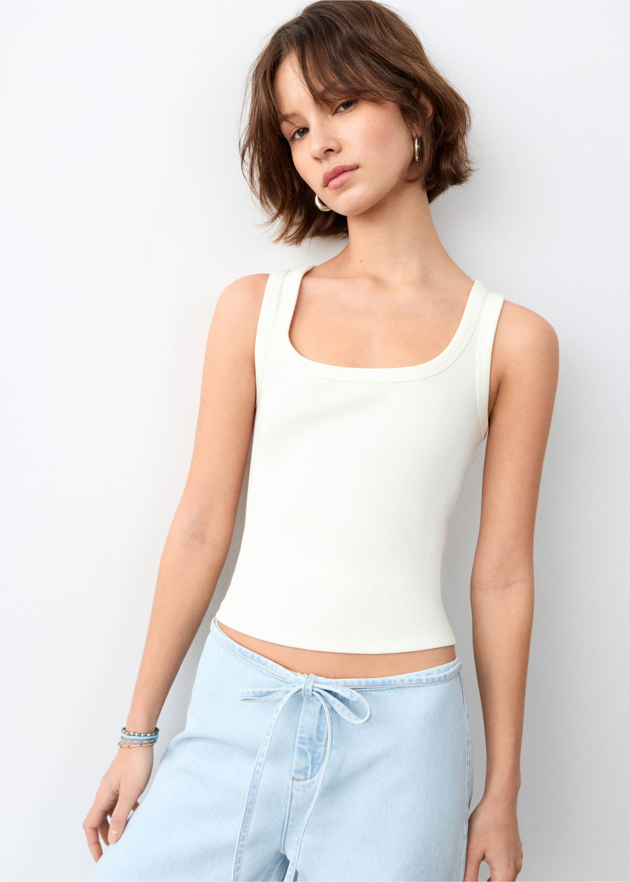 Essential cotton top - Medium plane, Off White. Ref: 27076352-00.