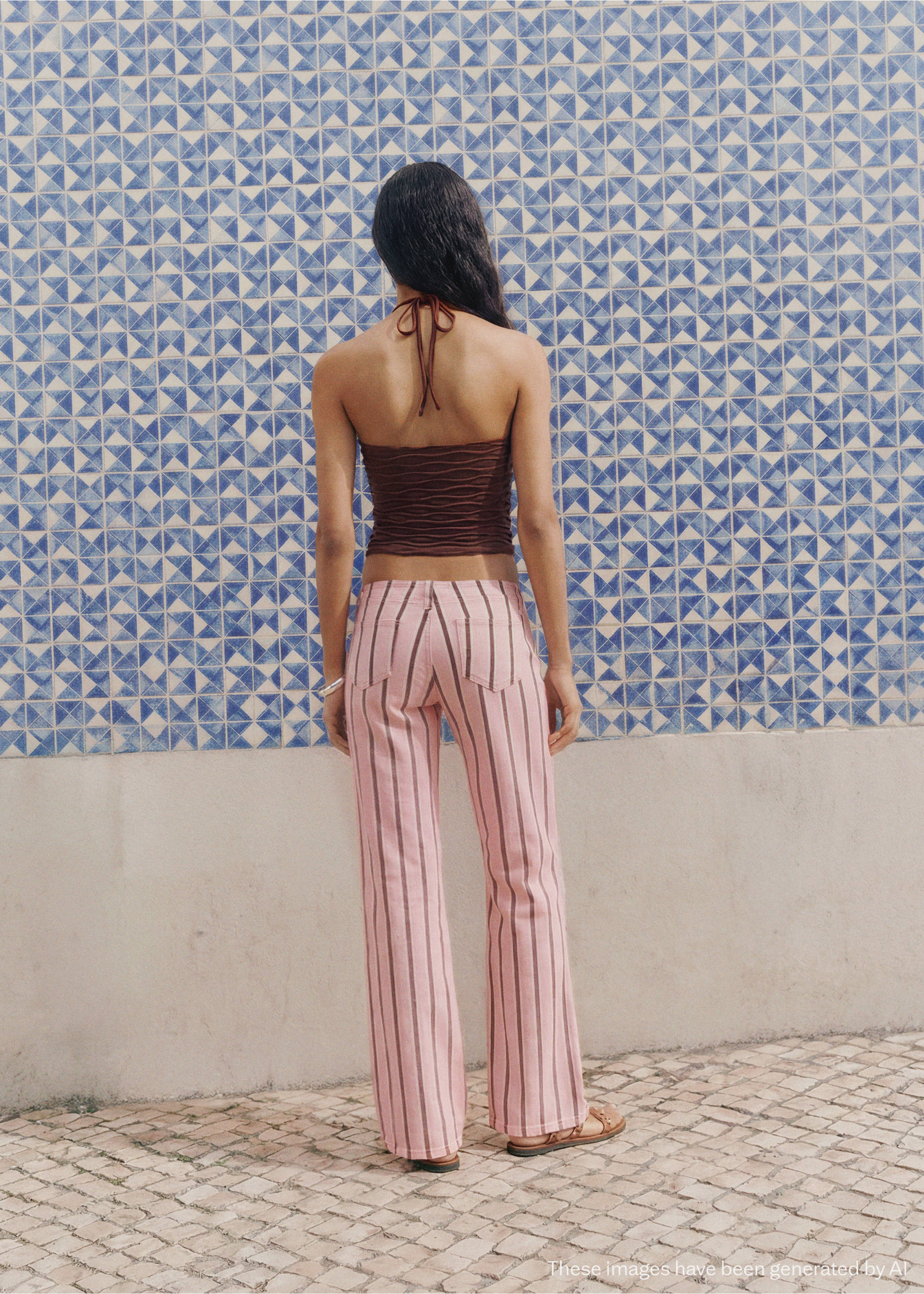 텍스처드 홀터 탑 - 상품 반전:, 브라운. Ref: 27076354-00.