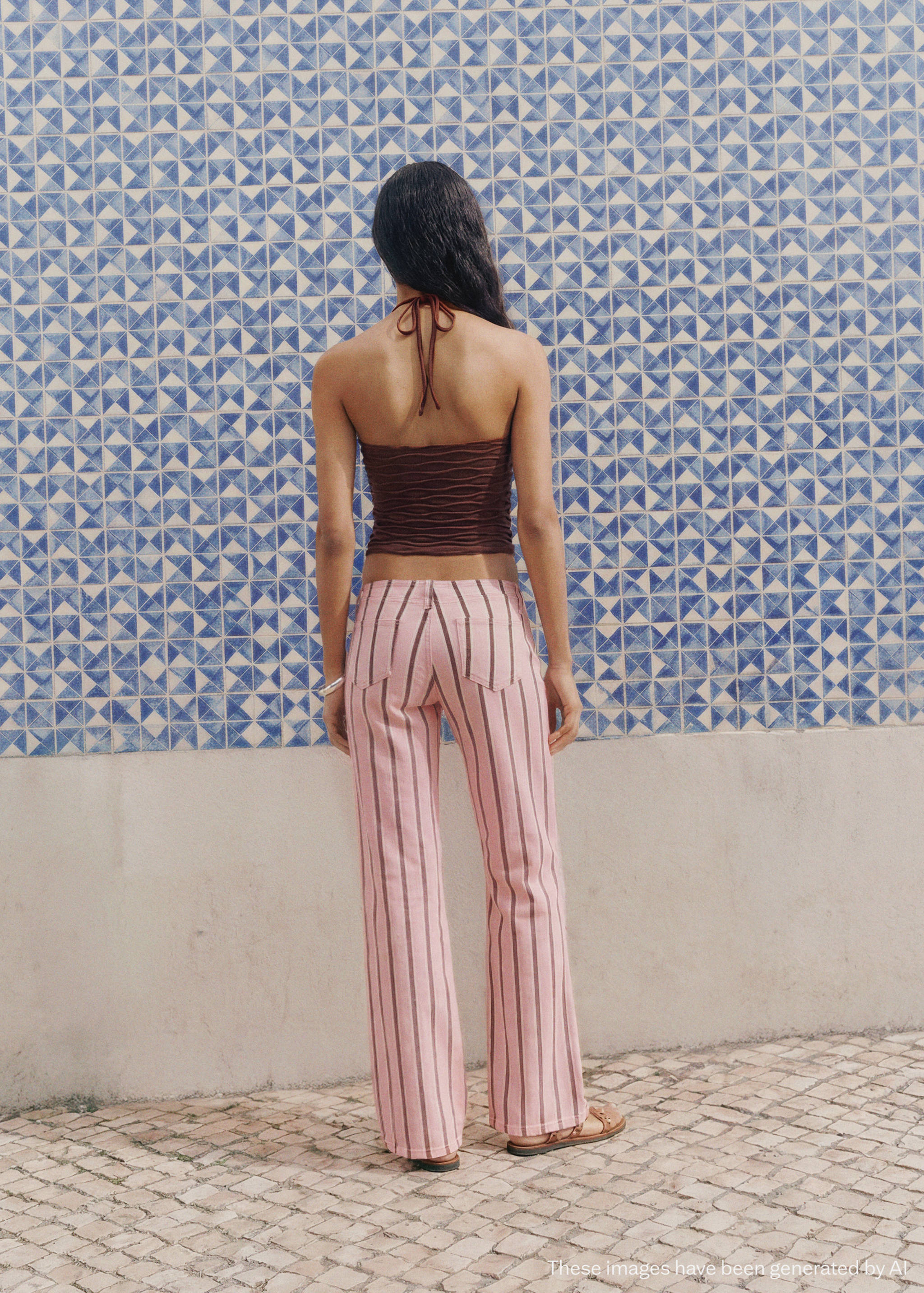 텍스처드 홀터 탑 - 상품 반전: