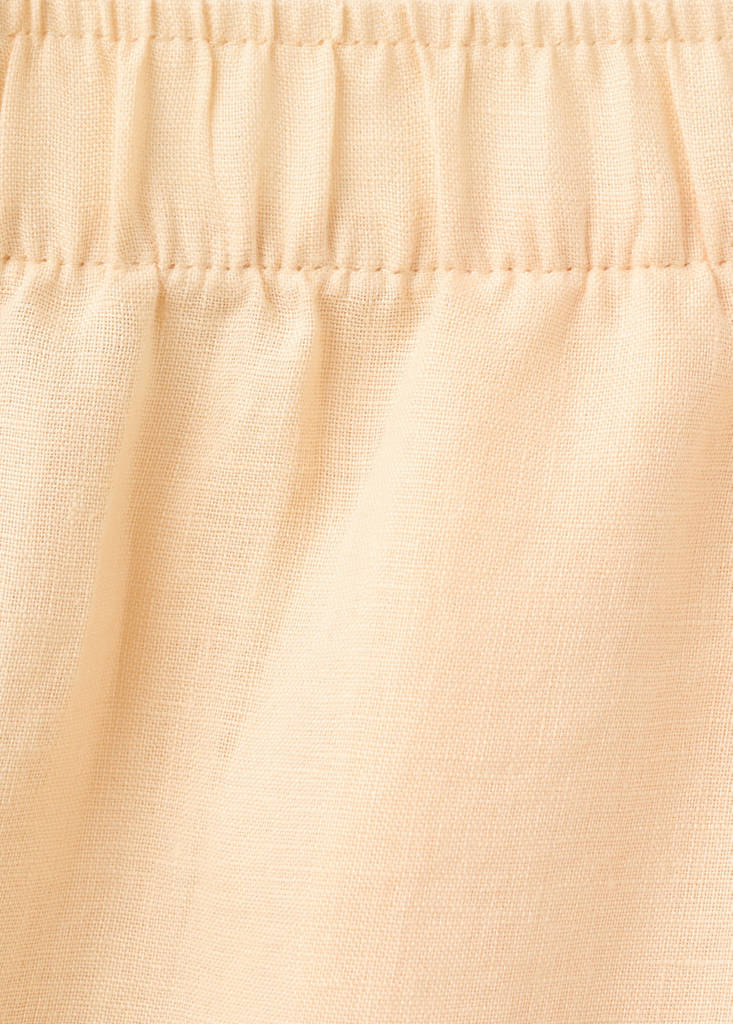 Straight linen-blend trousers — Pastel Yellow