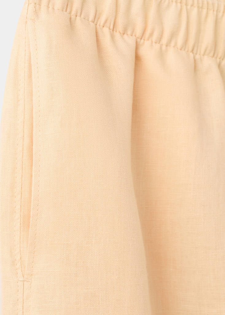Straight linen-blend trousers — Pastel Yellow
