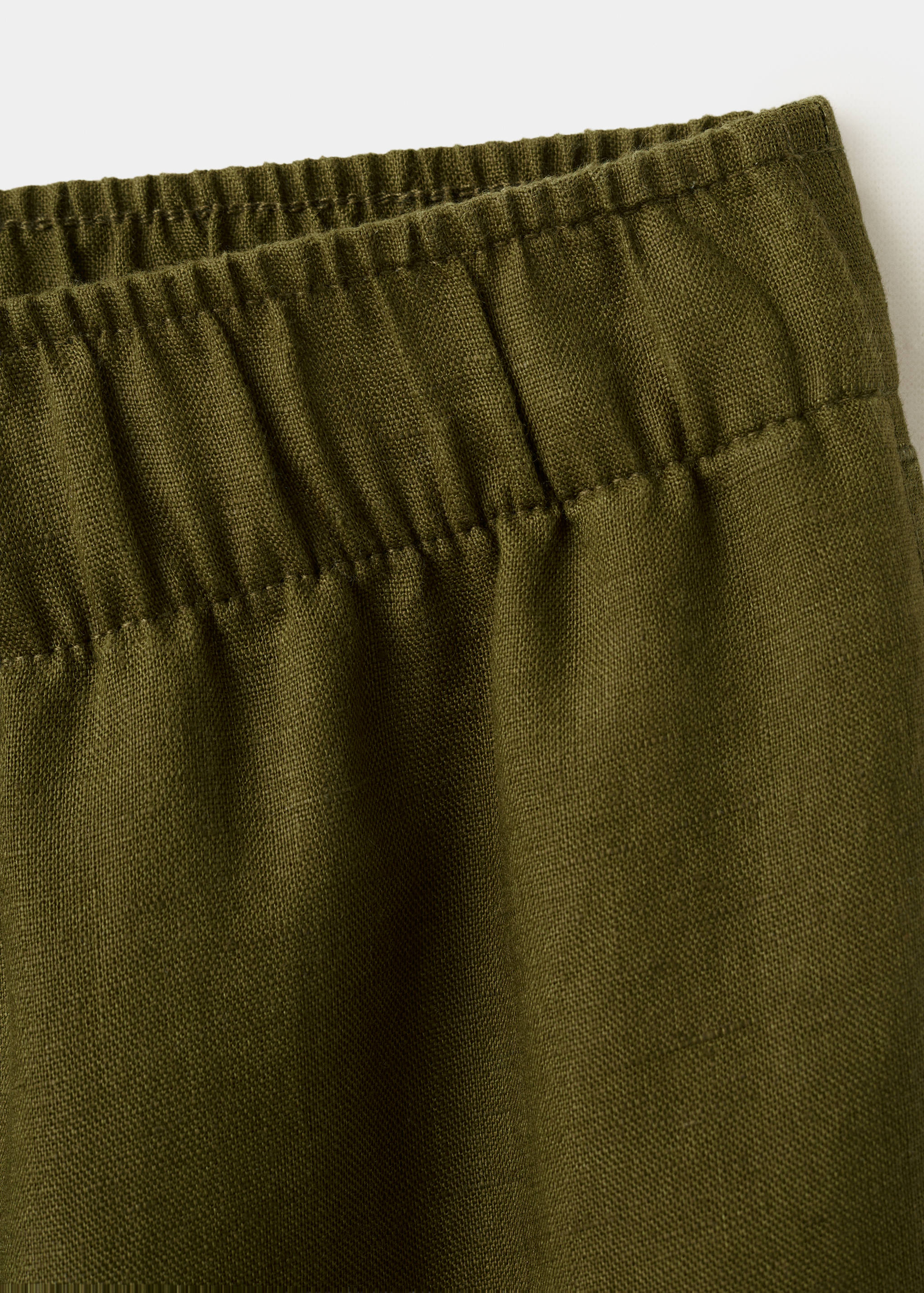 Straight linen-blend trousers - Details of the article 0