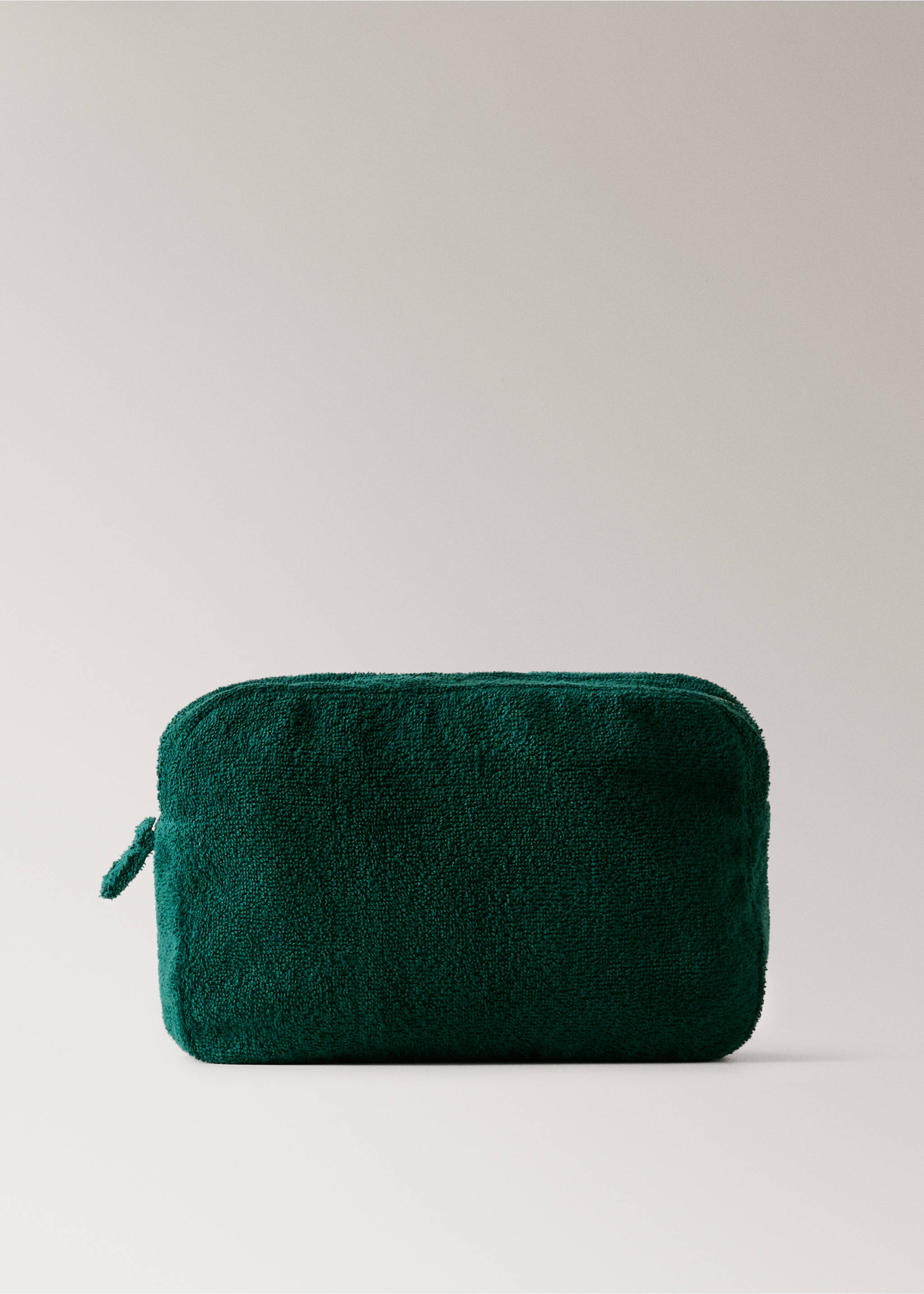 Terry cotton wash bag - Article without model, Forest Green. Ref: 27076357-00.