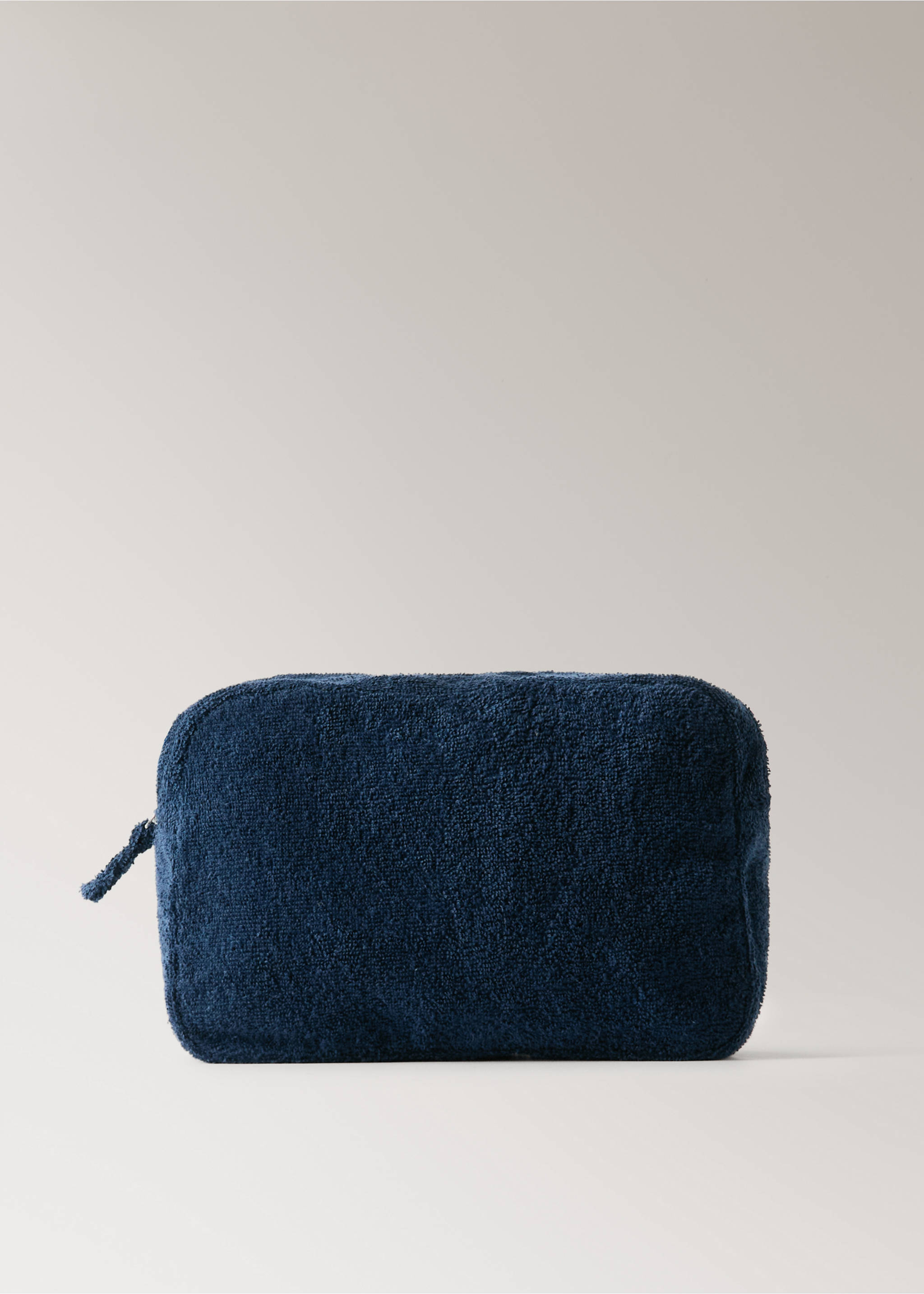 Kosmetiktasche aus Frottee-Baumwolle - Artikel ohne Model, Marineblau. Ref: 27076357-00.