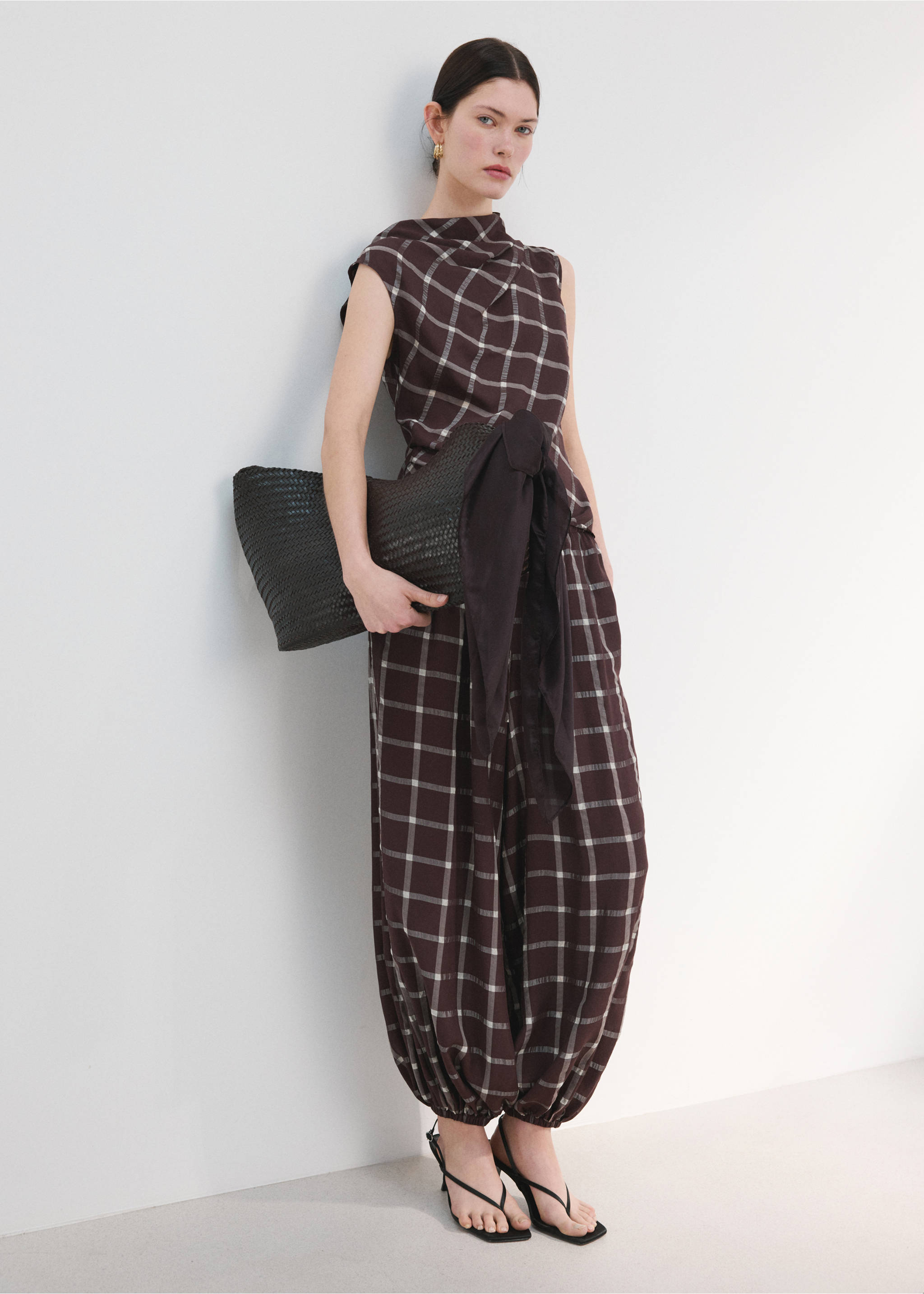 Mid-rise harem pants - General plane, Burgundy. Ref: 27076361-00.