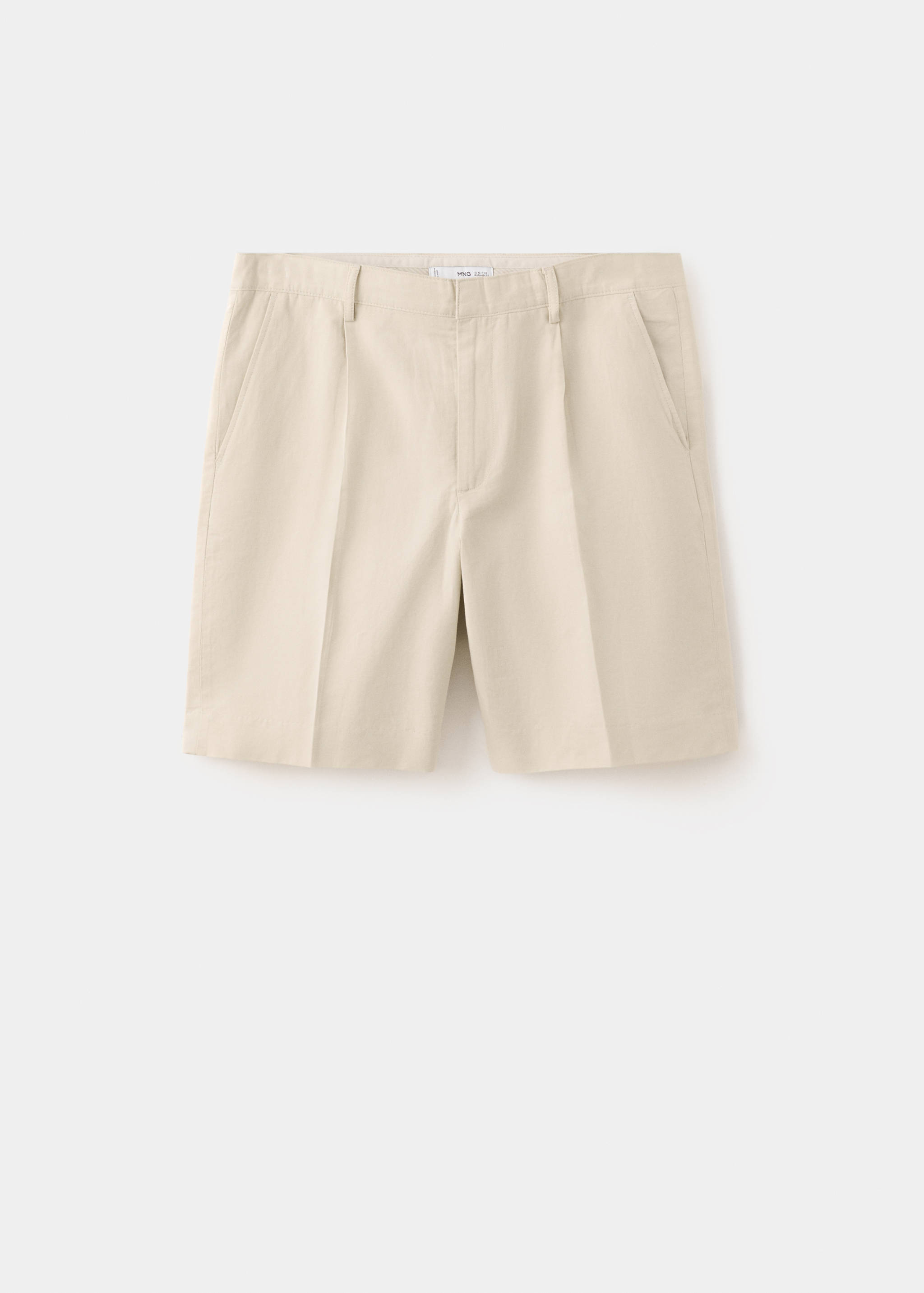 Regular fit cotton-linen Bermuda shorts - Article without model