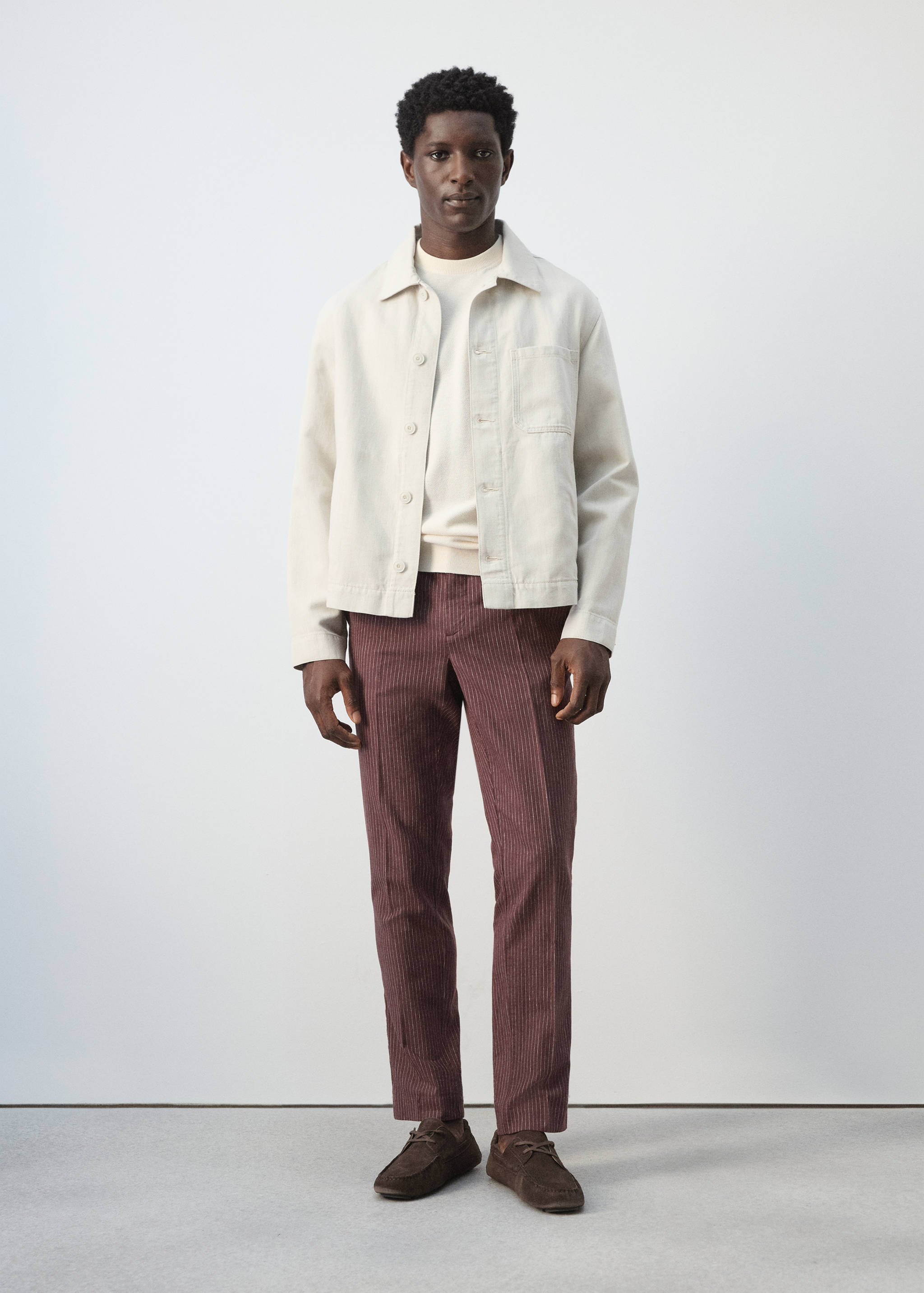 Cotton-linen denim jacket - General plane