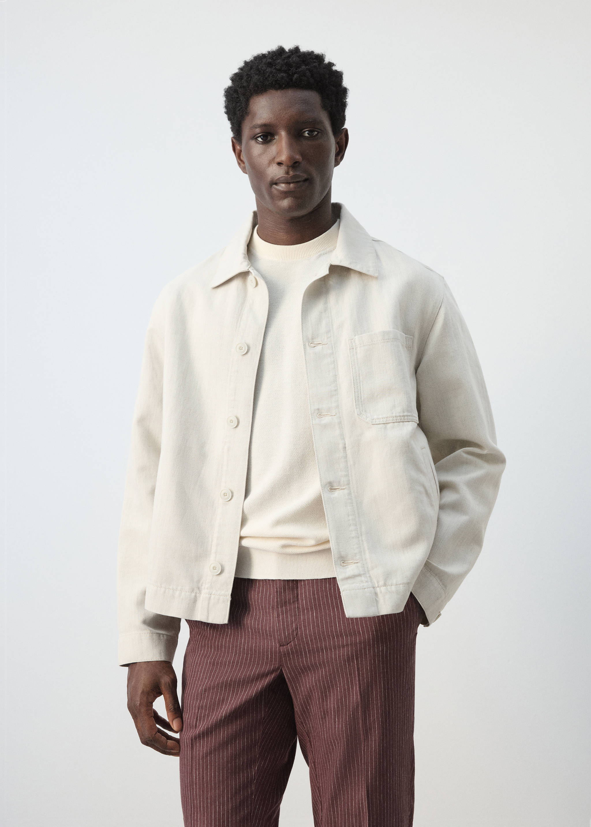Cotton-linen denim jacket - Medium plane