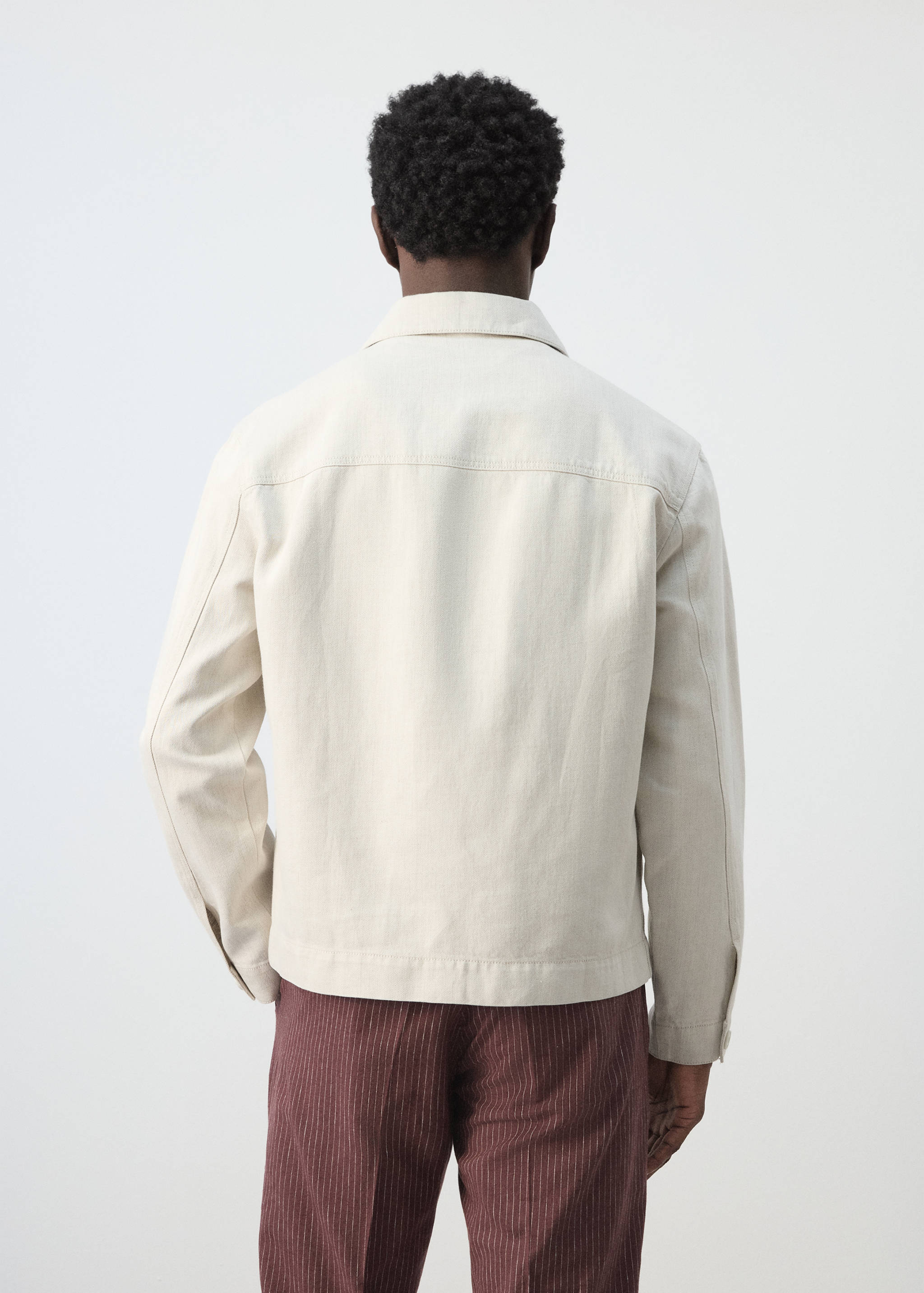 Cotton-linen denim jacket - Reverse of the article