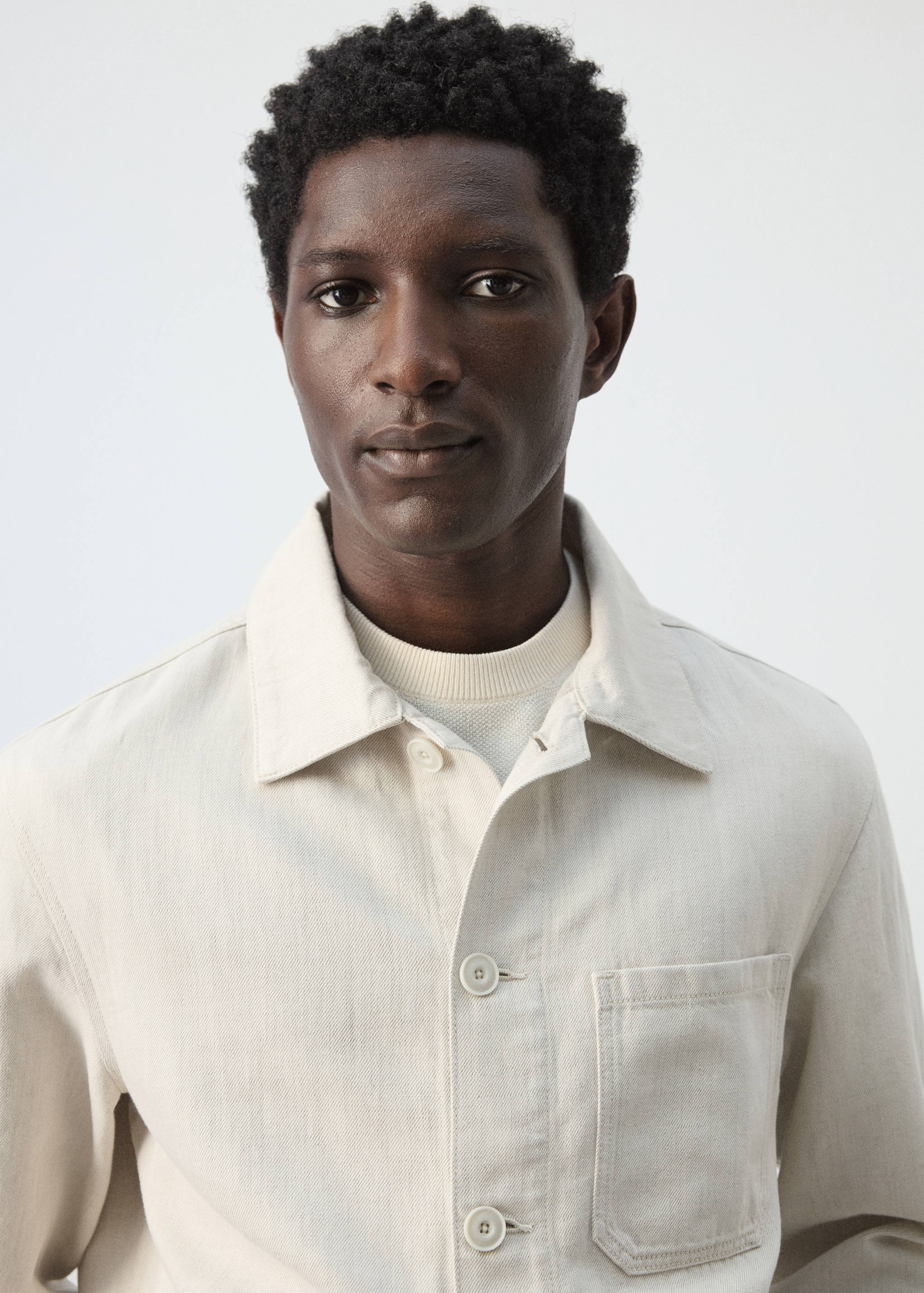 Cotton-linen denim jacket - Details of the article 1