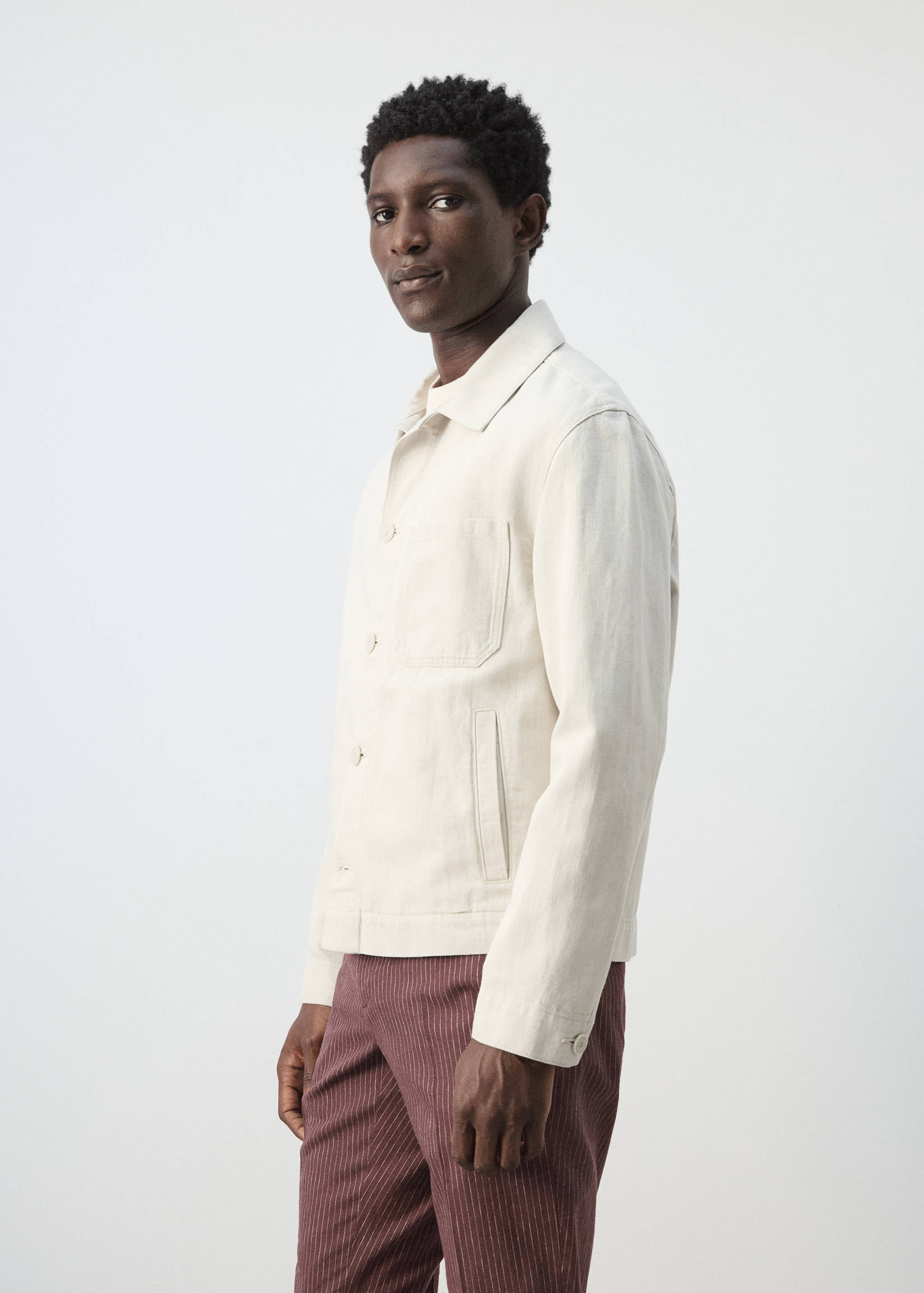 Cotton-linen denim jacket - Details of the article 2