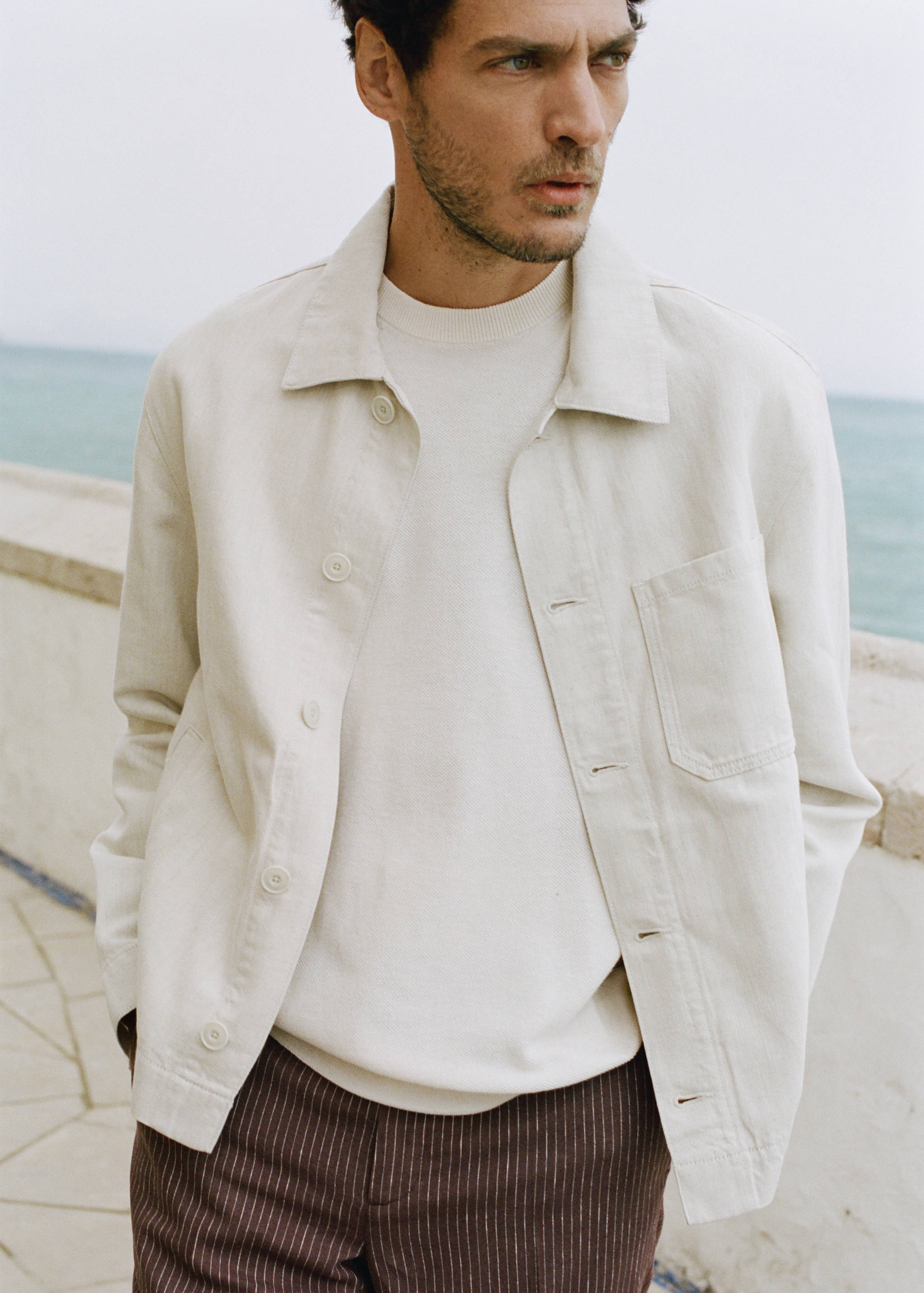 Cotton-linen denim jacket - Details of the article 5