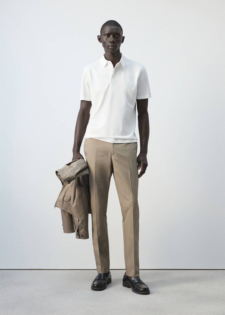 Slim fit piqué polo — White