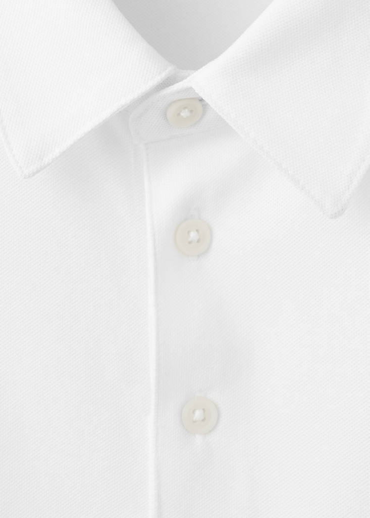Slim fit piqué polo — White