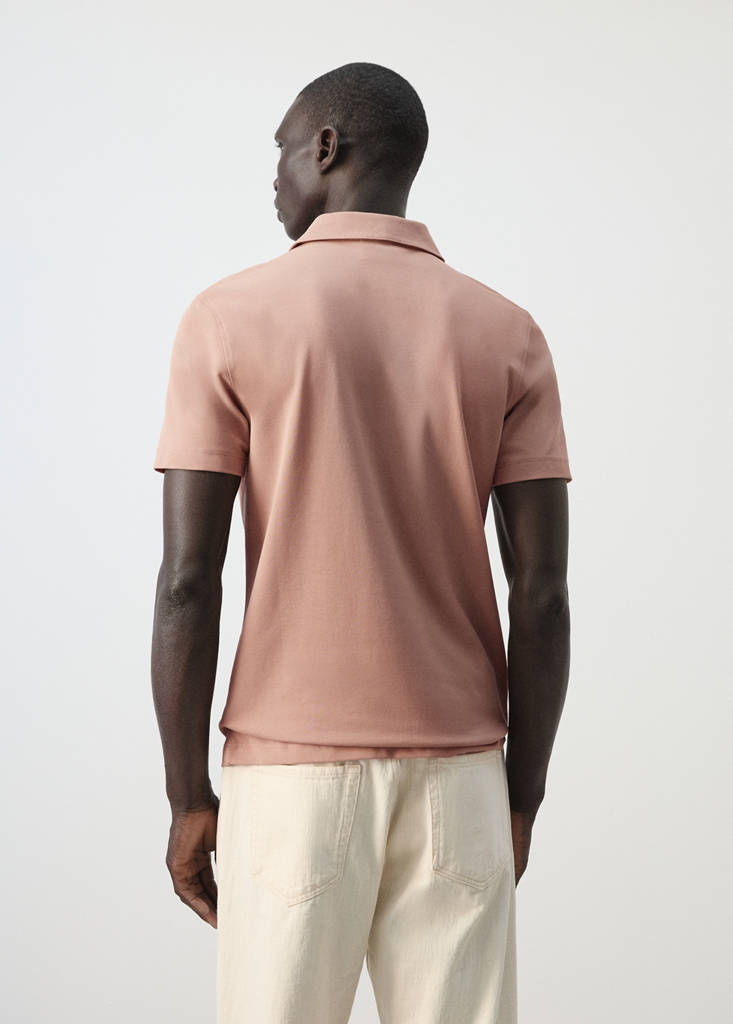 Slim fit piqué polo — Peach
