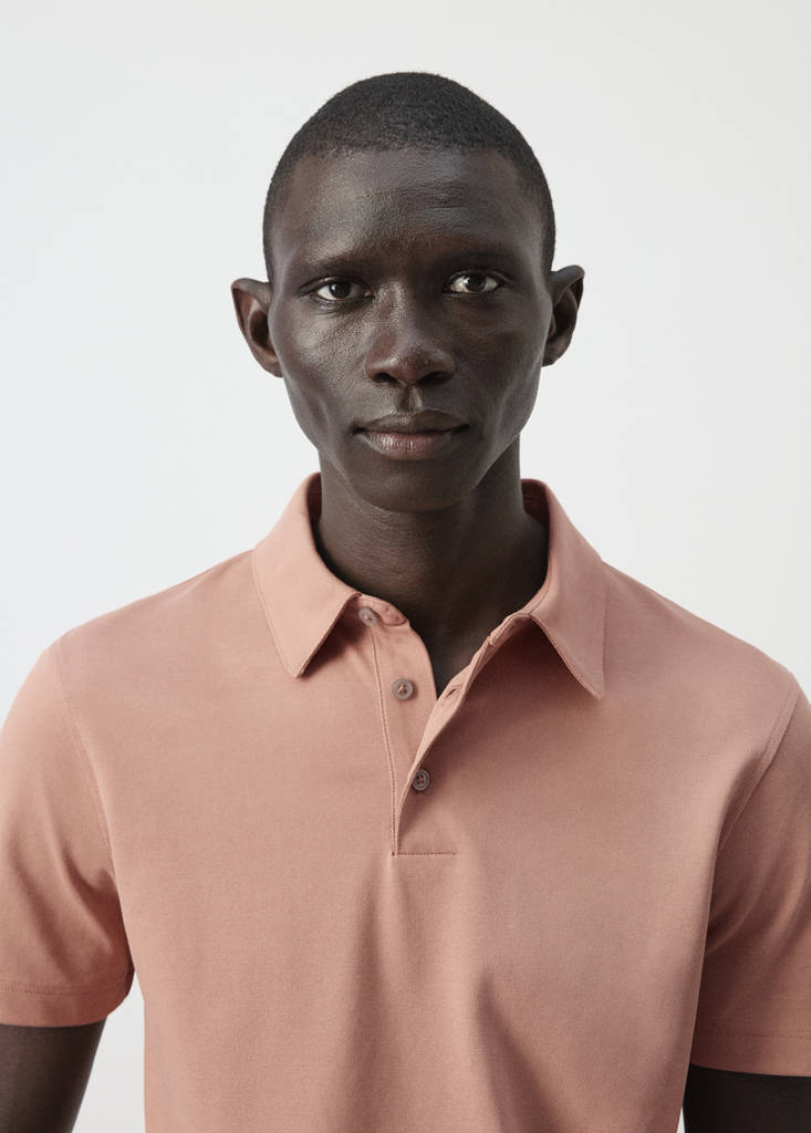 Slim fit piqué polo — Peach