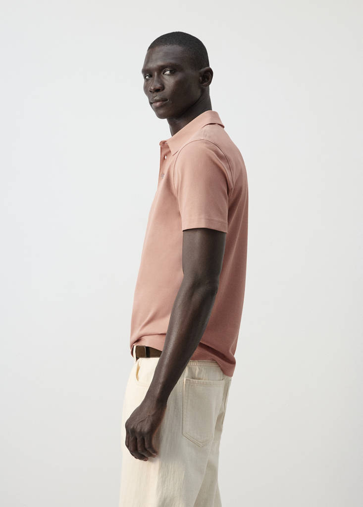 Slim fit piqué polo — Peach