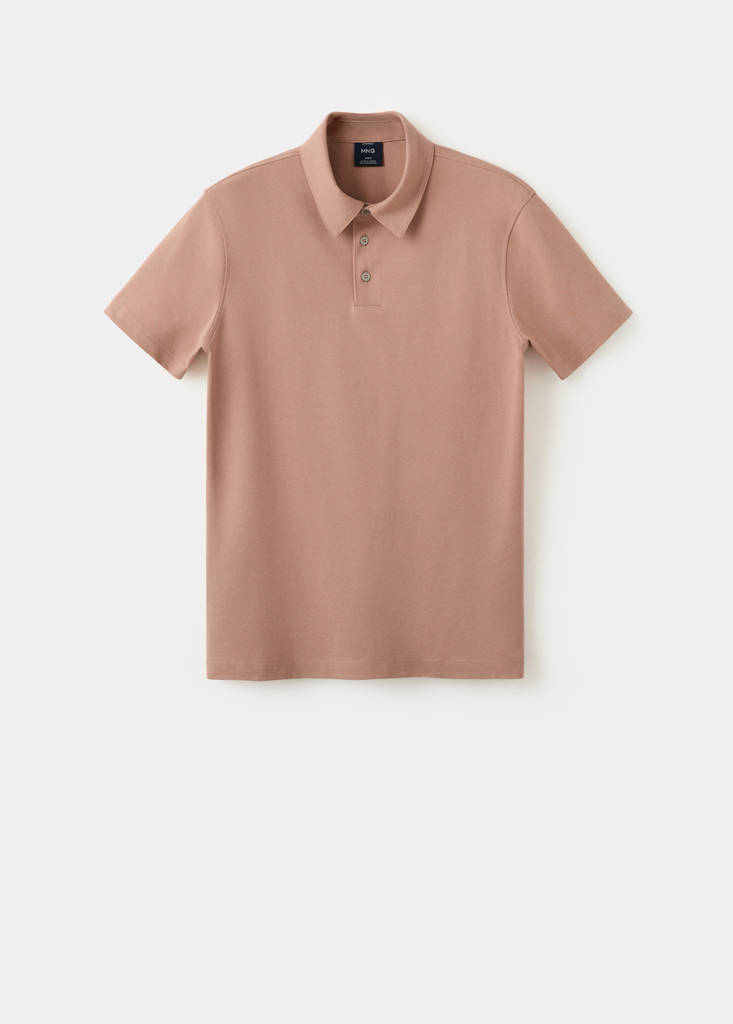 Slim fit piqué polo — Peach