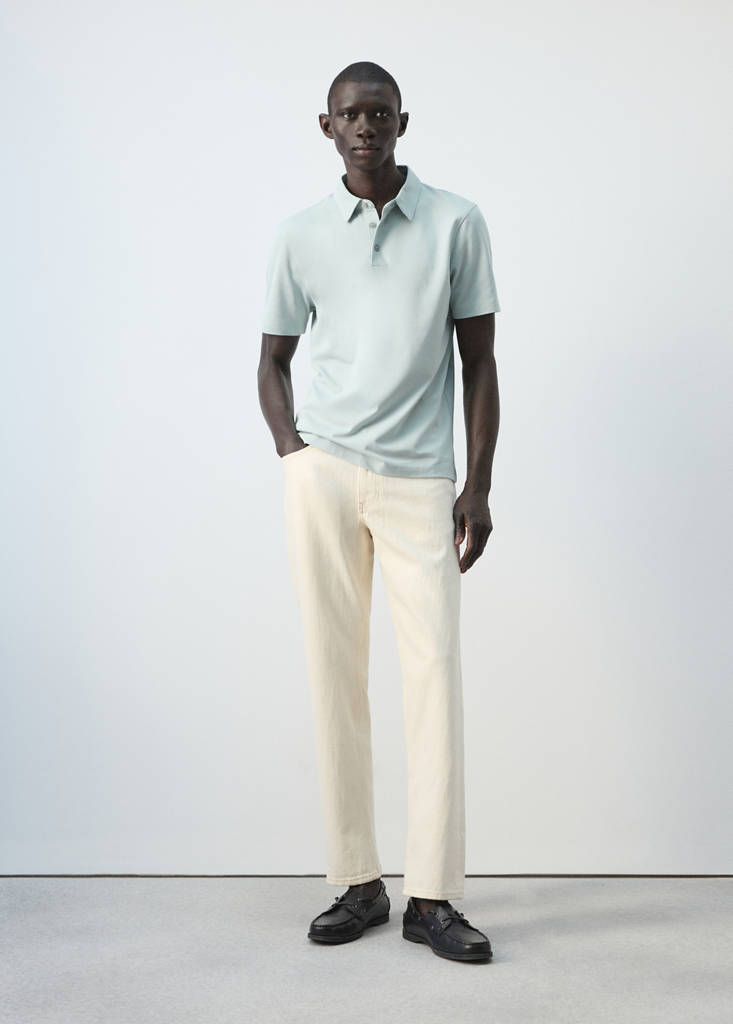 Slim fit piqué polo — Aqua Green