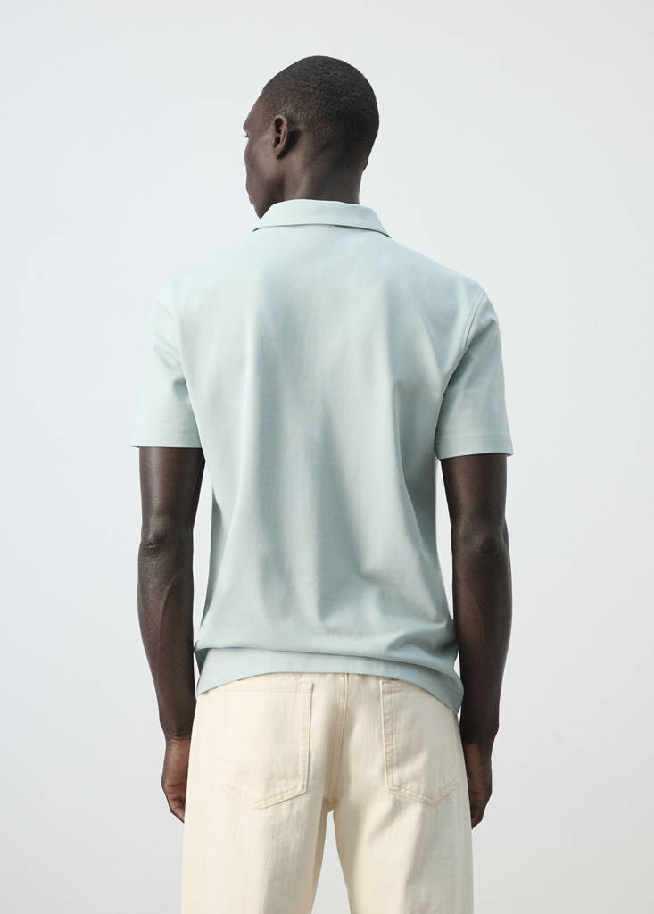 Slim fit piqué polo — Aqua Green