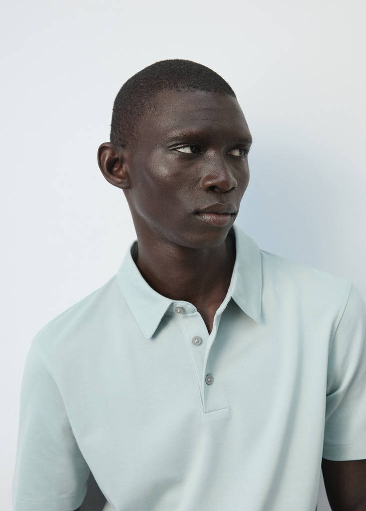 Slim fit piqué polo — Aqua Green